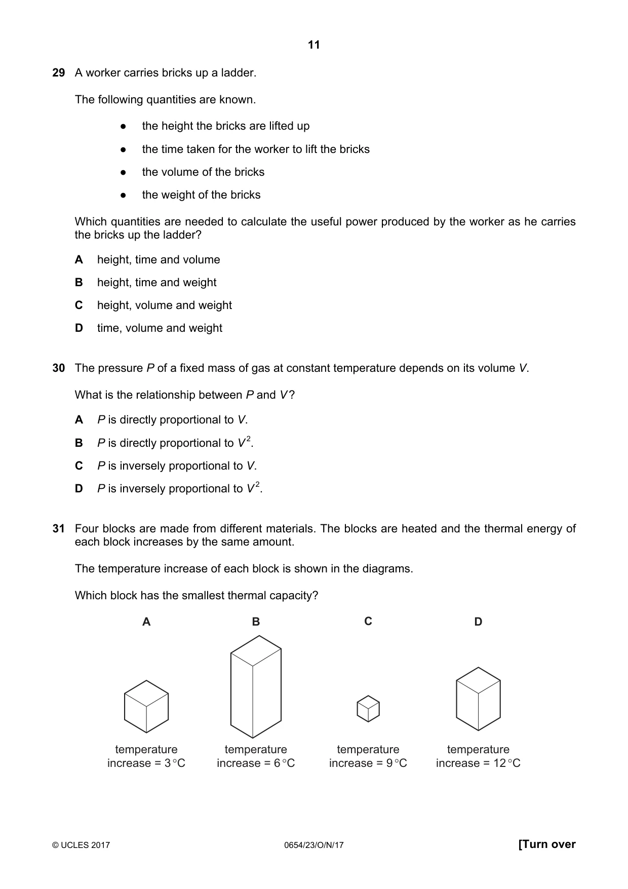 Cambridge IGCSE Sciences - Co-ordinated (Double) 0654 2017 Oct/Nov Paper 2 · Variant 3 question paper, page 11 of 20