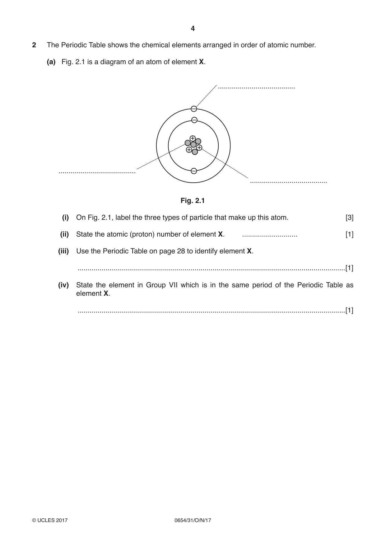 Cambridge IGCSE Sciences - Co-ordinated (Double) 0654 2017 Oct/Nov Paper 3 · Variant 1 question paper, page 4 of 28