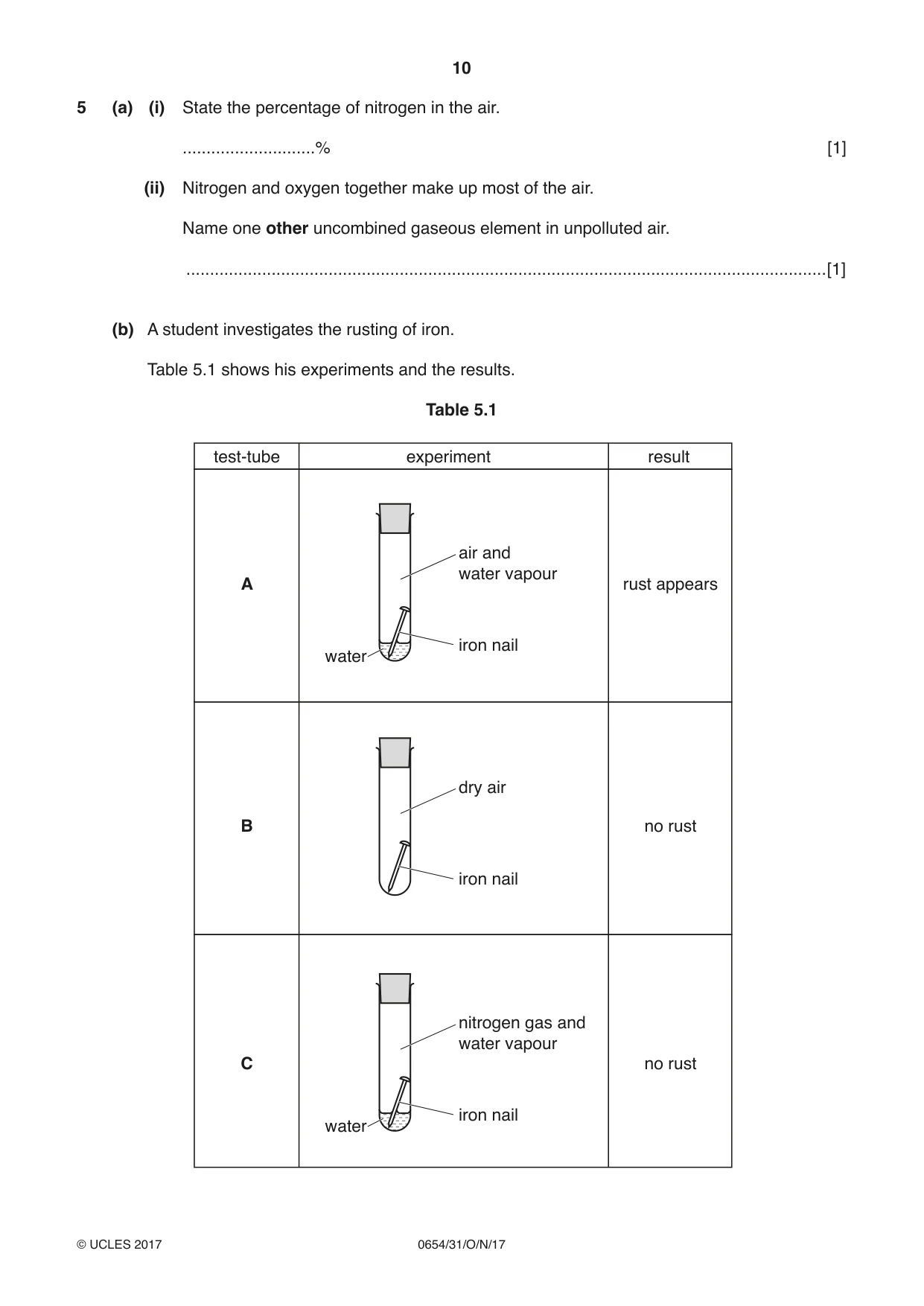 Cambridge IGCSE Sciences - Co-ordinated (Double) 0654 2017 Oct/Nov Paper 3 · Variant 1 question paper, page 10 of 28