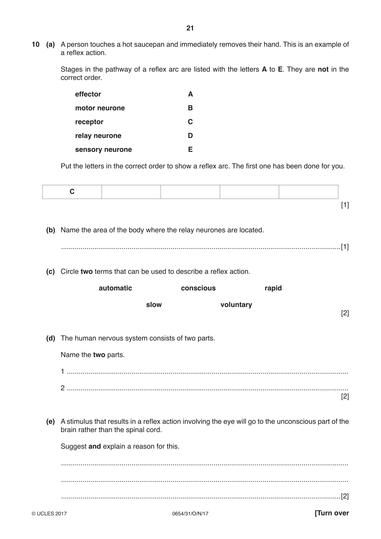 Cambridge IGCSE Sciences - Co-ordinated (Double) 0654 2017 Oct/Nov Paper 3 · Variant 1 question paper, page 21 of 28