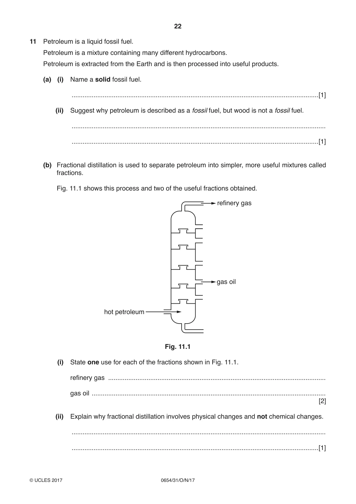 Cambridge IGCSE Sciences - Co-ordinated (Double) 0654 2017 Oct/Nov Paper 3 · Variant 1 question paper, page 22 of 28