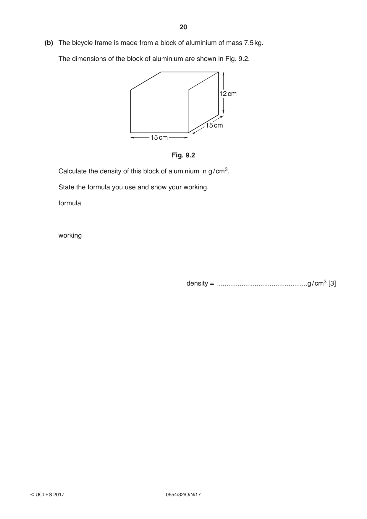 Cambridge IGCSE Sciences - Co-ordinated (Double) 0654 2017 Oct/Nov Paper 3 · Variant 2 question paper, page 20 of 32