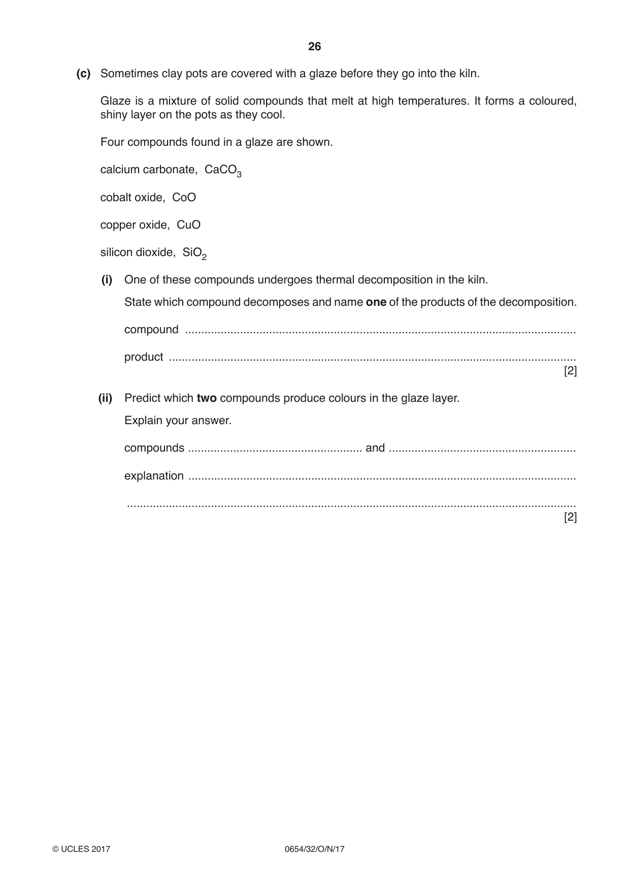 Cambridge IGCSE Sciences - Co-ordinated (Double) 0654 2017 Oct/Nov Paper 3 · Variant 2 question paper, page 26 of 32