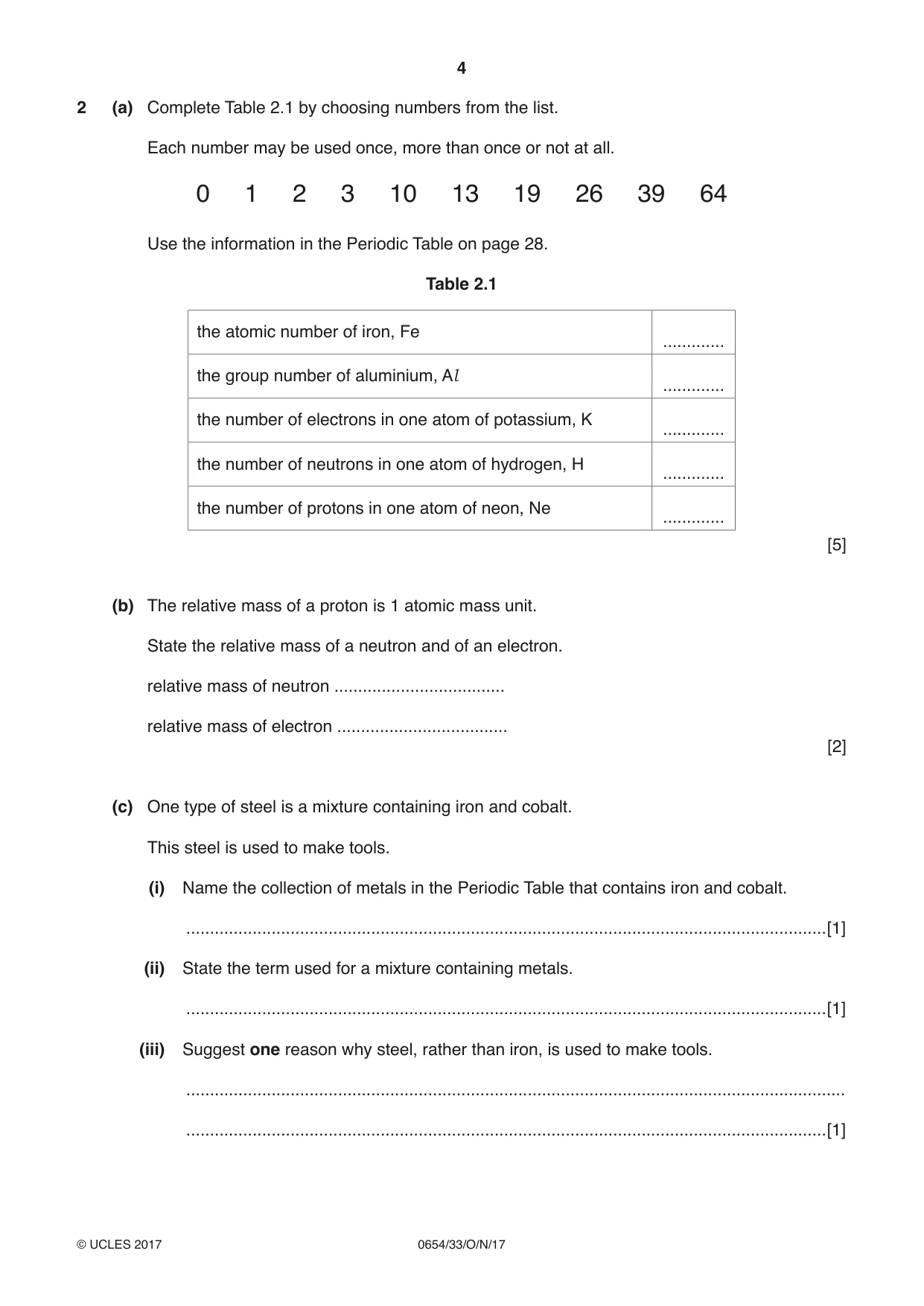 Cambridge IGCSE Sciences - Co-ordinated (Double) 0654 2017 Oct/Nov Paper 3 · Variant 3 question paper, page 4 of 28