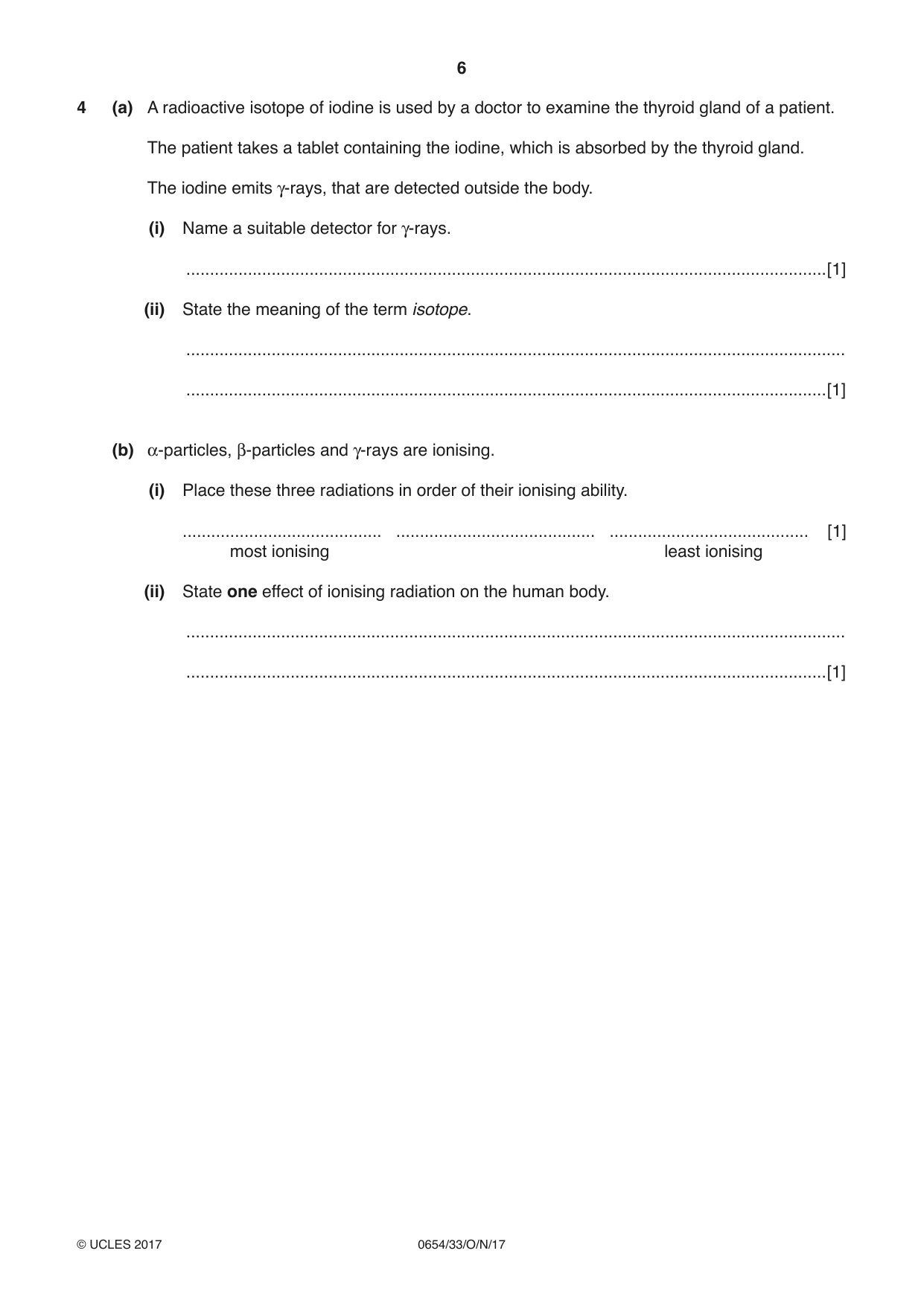 Cambridge IGCSE Sciences - Co-ordinated (Double) 0654 2017 Oct/Nov Paper 3 · Variant 3 question paper, page 6 of 28