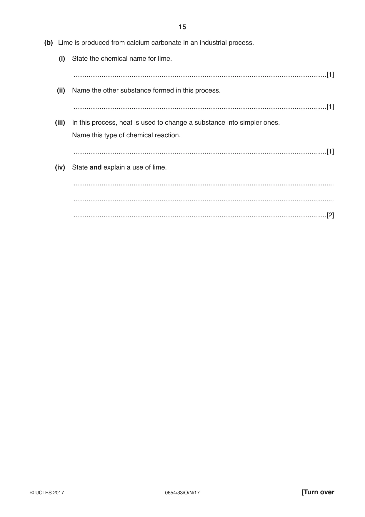 Cambridge IGCSE Sciences - Co-ordinated (Double) 0654 2017 Oct/Nov Paper 3 · Variant 3 question paper, page 15 of 28
