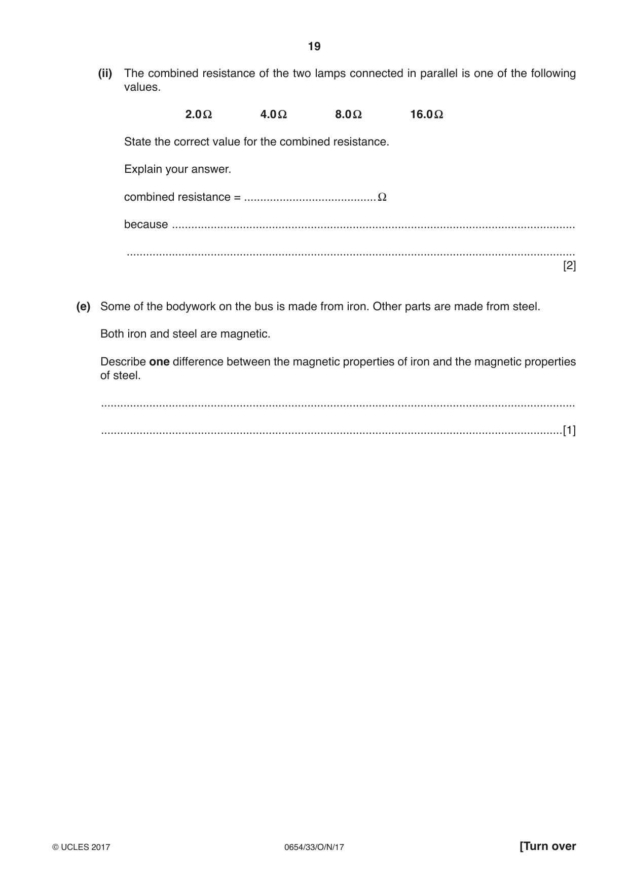 Cambridge IGCSE Sciences - Co-ordinated (Double) 0654 2017 Oct/Nov Paper 3 · Variant 3 question paper, page 19 of 28