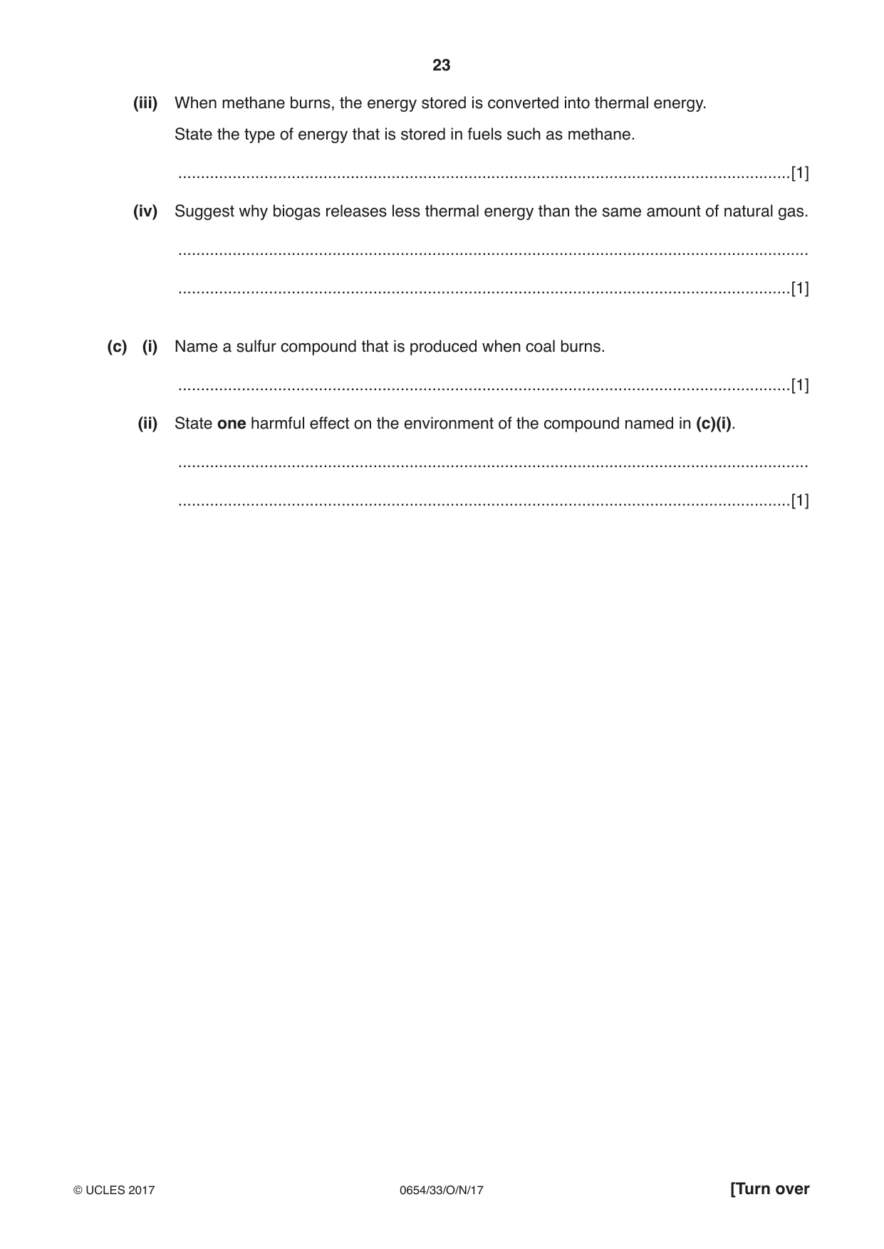 Cambridge IGCSE Sciences - Co-ordinated (Double) 0654 2017 Oct/Nov Paper 3 · Variant 3 question paper, page 23 of 28
