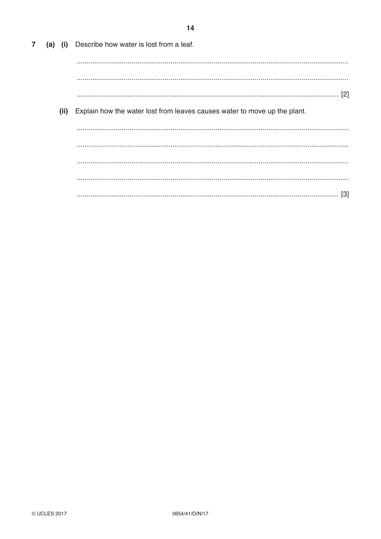 Cambridge IGCSE Sciences - Co-ordinated (Double) 0654 2017 Oct/Nov Paper 4 · Variant 1 question paper, page 14 of 32