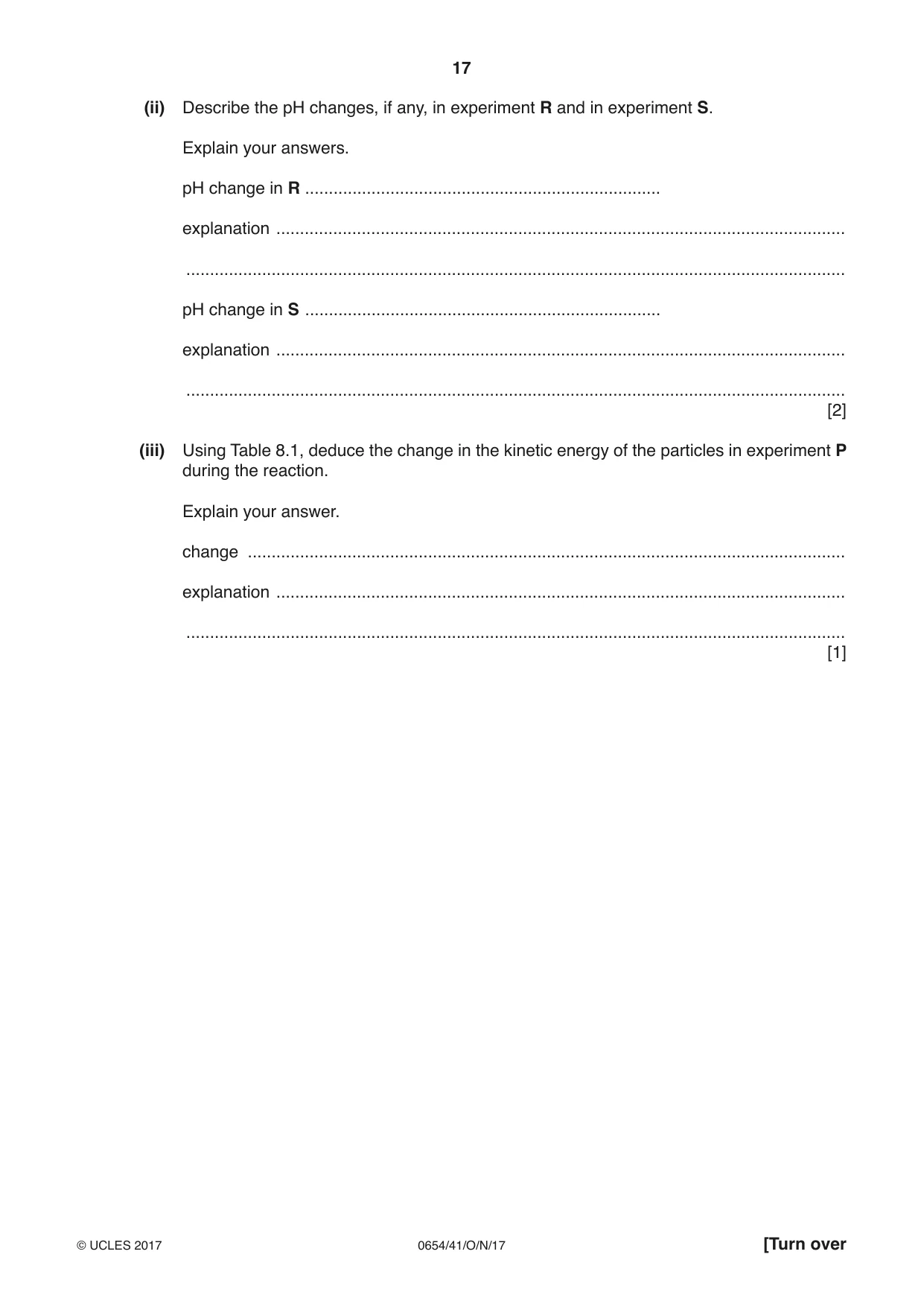 Cambridge IGCSE Sciences - Co-ordinated (Double) 0654 2017 Oct/Nov Paper 4 · Variant 1 question paper, page 17 of 32