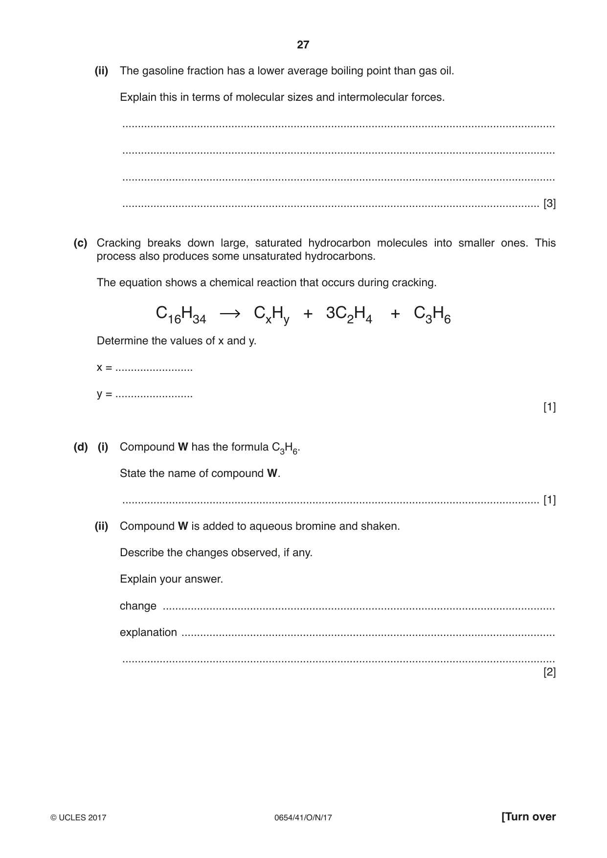 Cambridge IGCSE Sciences - Co-ordinated (Double) 0654 2017 Oct/Nov Paper 4 · Variant 1 question paper, page 27 of 32