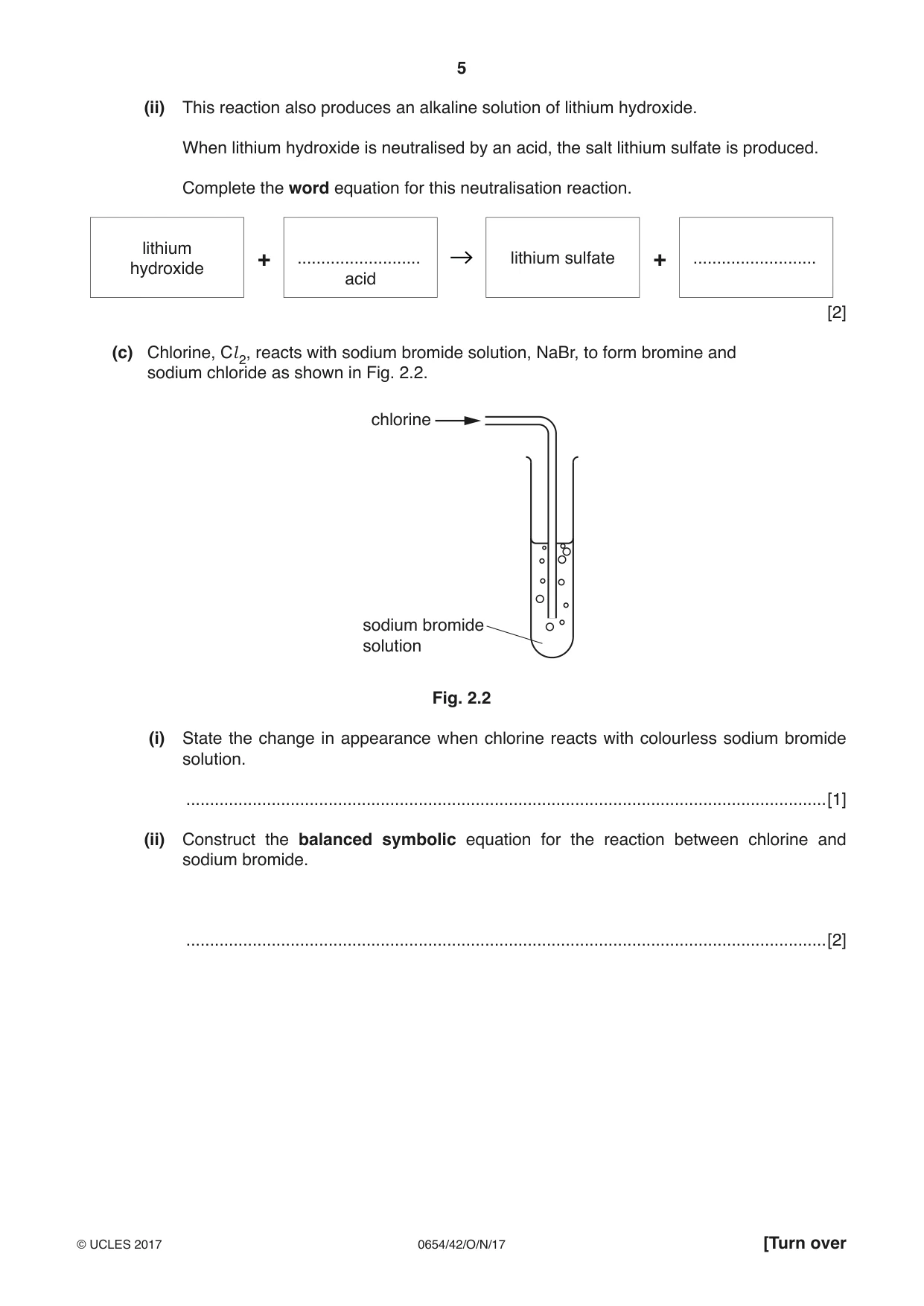 Cambridge IGCSE Sciences - Co-ordinated (Double) 0654 2017 Oct/Nov Paper 4 · Variant 2 question paper, page 5 of 32