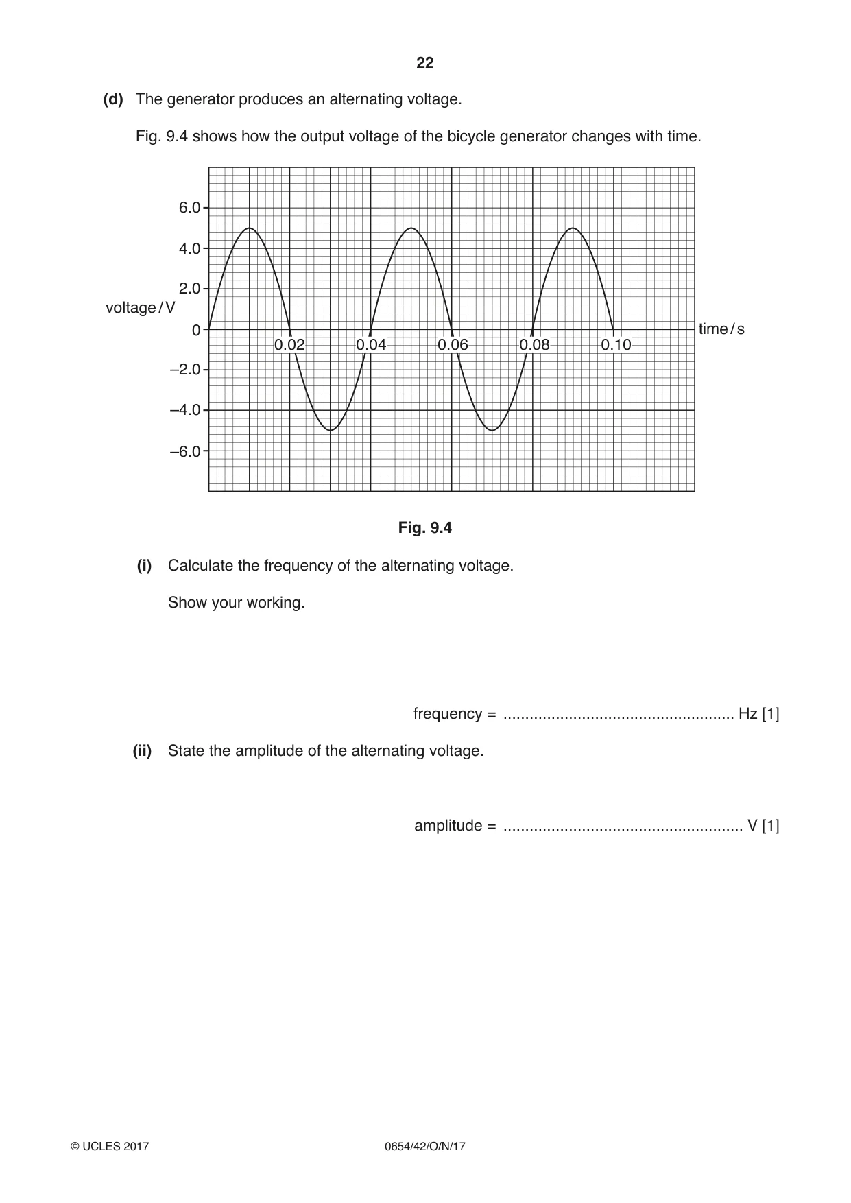 Cambridge IGCSE Sciences - Co-ordinated (Double) 0654 2017 Oct/Nov Paper 4 · Variant 2 question paper, page 22 of 32