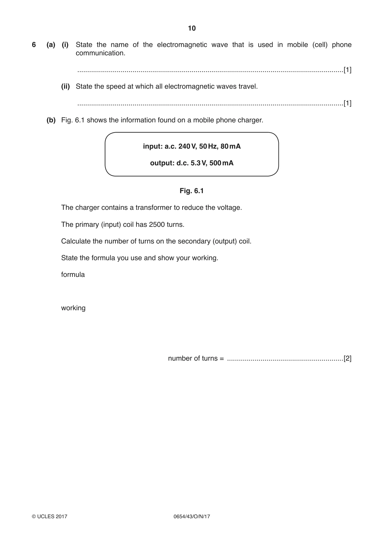 Cambridge IGCSE Sciences - Co-ordinated (Double) 0654 2017 Oct/Nov Paper 4 · Variant 3 question paper, page 10 of 32