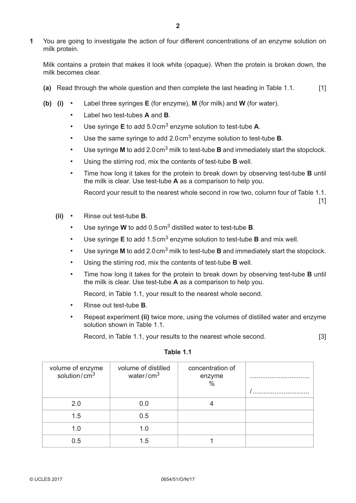 Cambridge IGCSE Sciences - Co-ordinated (Double) 0654 2017 Oct/Nov Paper 5 · Variant 1 question paper, page 2 of 12