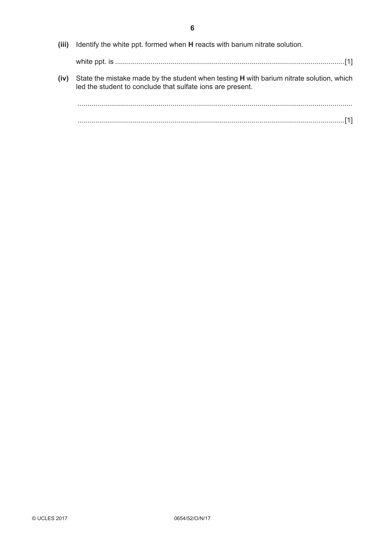 Cambridge IGCSE Sciences - Co-ordinated (Double) 0654 2017 Oct/Nov Paper 5 · Variant 2 question paper, page 6 of 12
