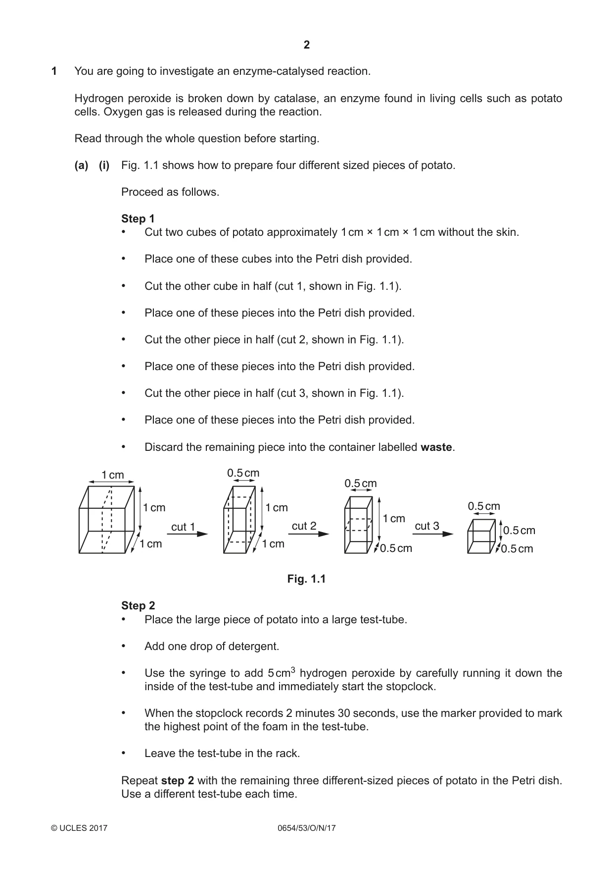 Cambridge IGCSE Sciences - Co-ordinated (Double) 0654 2017 Oct/Nov Paper 5 · Variant 3 question paper, page 2 of 12