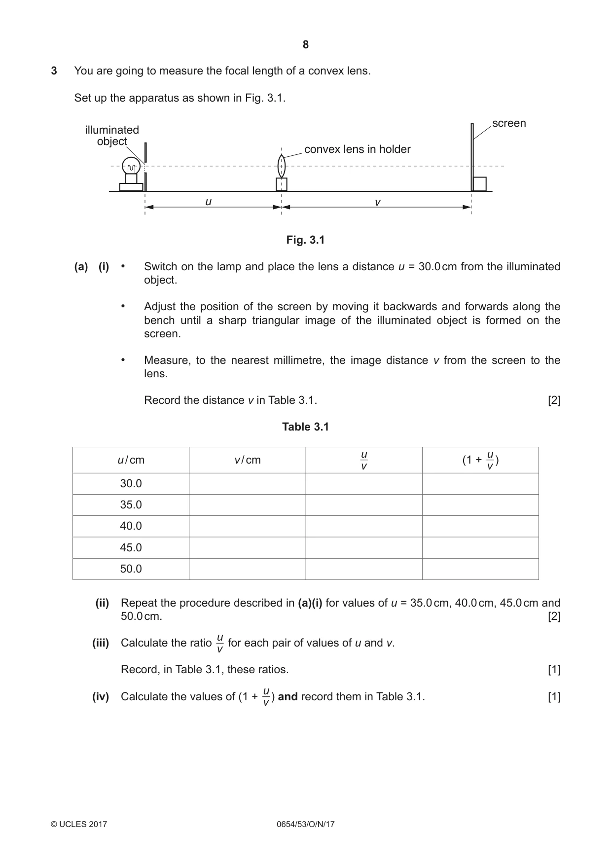 Cambridge IGCSE Sciences - Co-ordinated (Double) 0654 2017 Oct/Nov Paper 5 · Variant 3 question paper, page 8 of 12