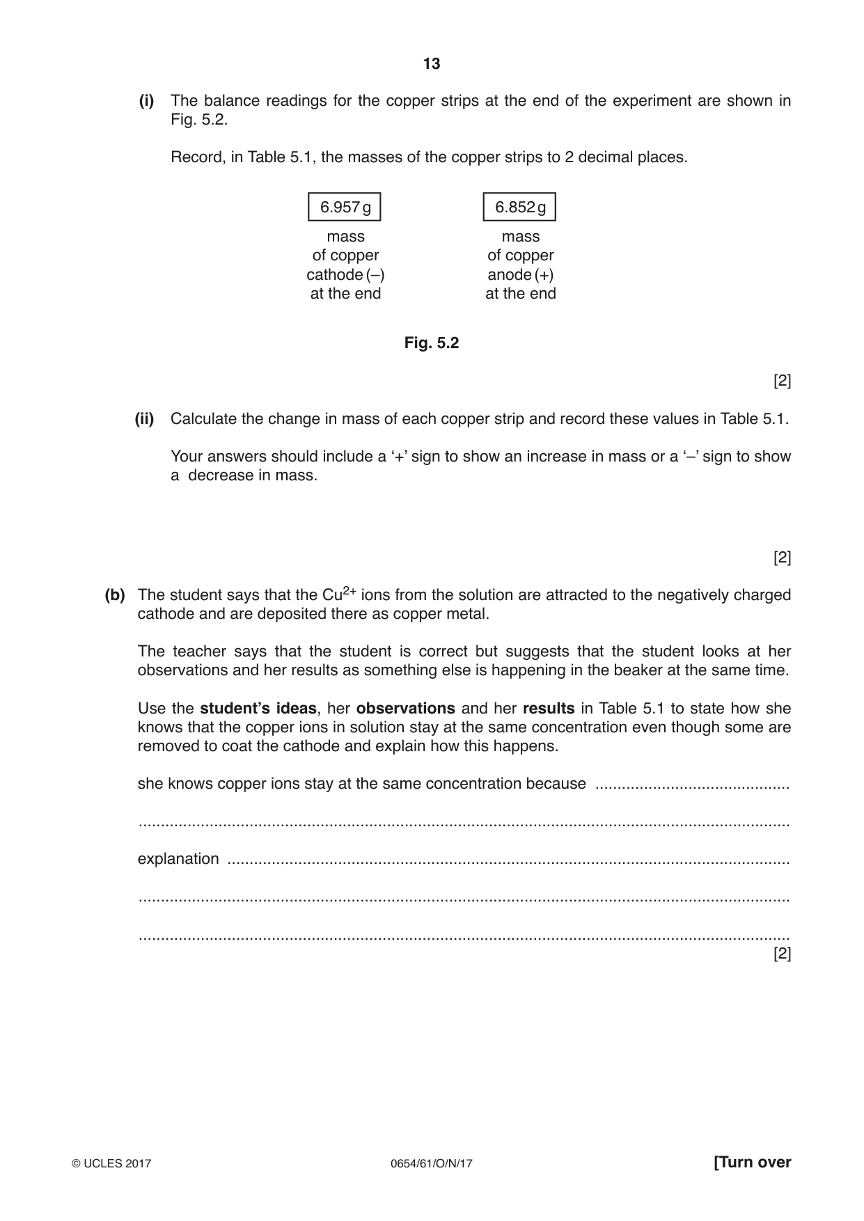 Cambridge IGCSE Sciences - Co-ordinated (Double) 0654 2017 Oct/Nov Paper 6 · Variant 1 question paper, page 13 of 20