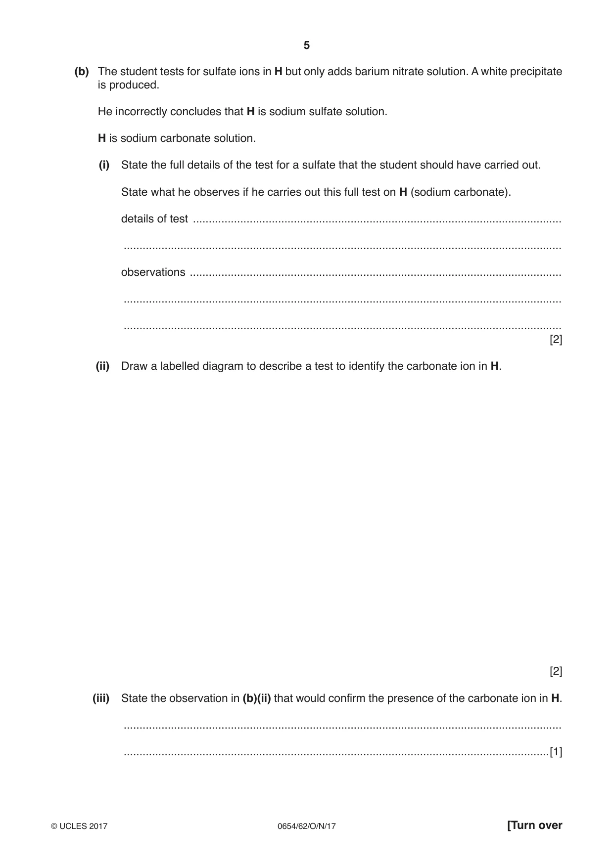 Cambridge IGCSE Sciences - Co-ordinated (Double) 0654 2017 Oct/Nov Paper 6 · Variant 2 question paper, page 5 of 20