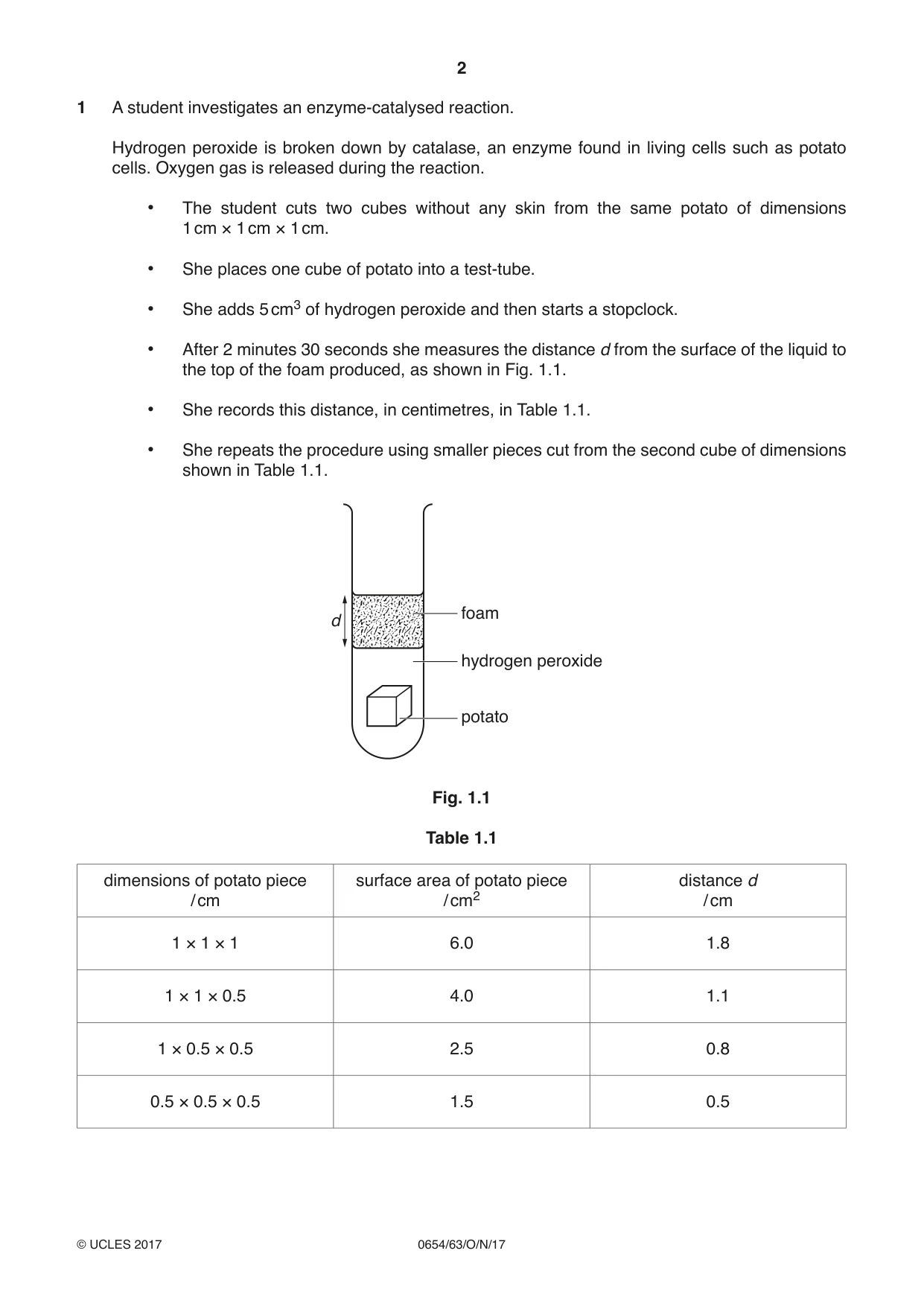 Cambridge IGCSE Sciences - Co-ordinated (Double) 0654 2017 Oct/Nov Paper 6 · Variant 3 question paper, page 2 of 20