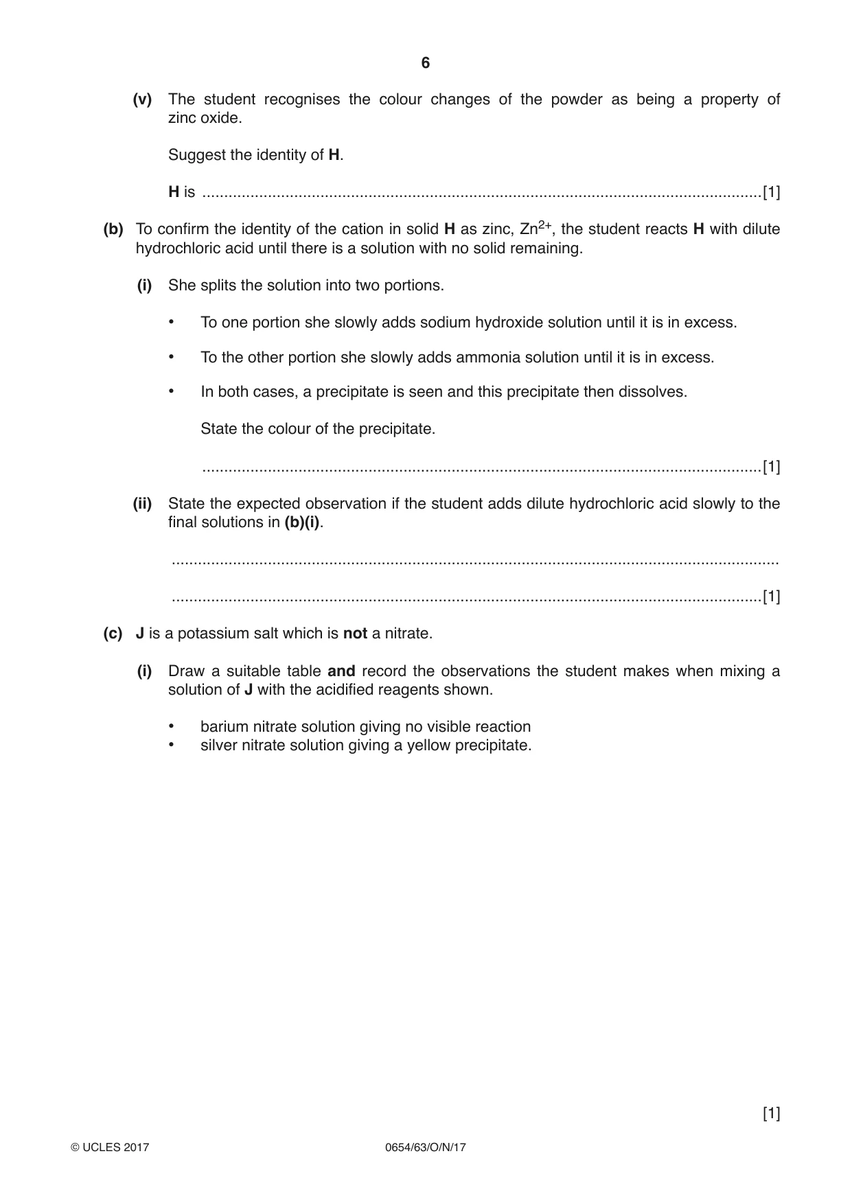 Cambridge IGCSE Sciences - Co-ordinated (Double) 0654 2017 Oct/Nov Paper 6 · Variant 3 question paper, page 6 of 20