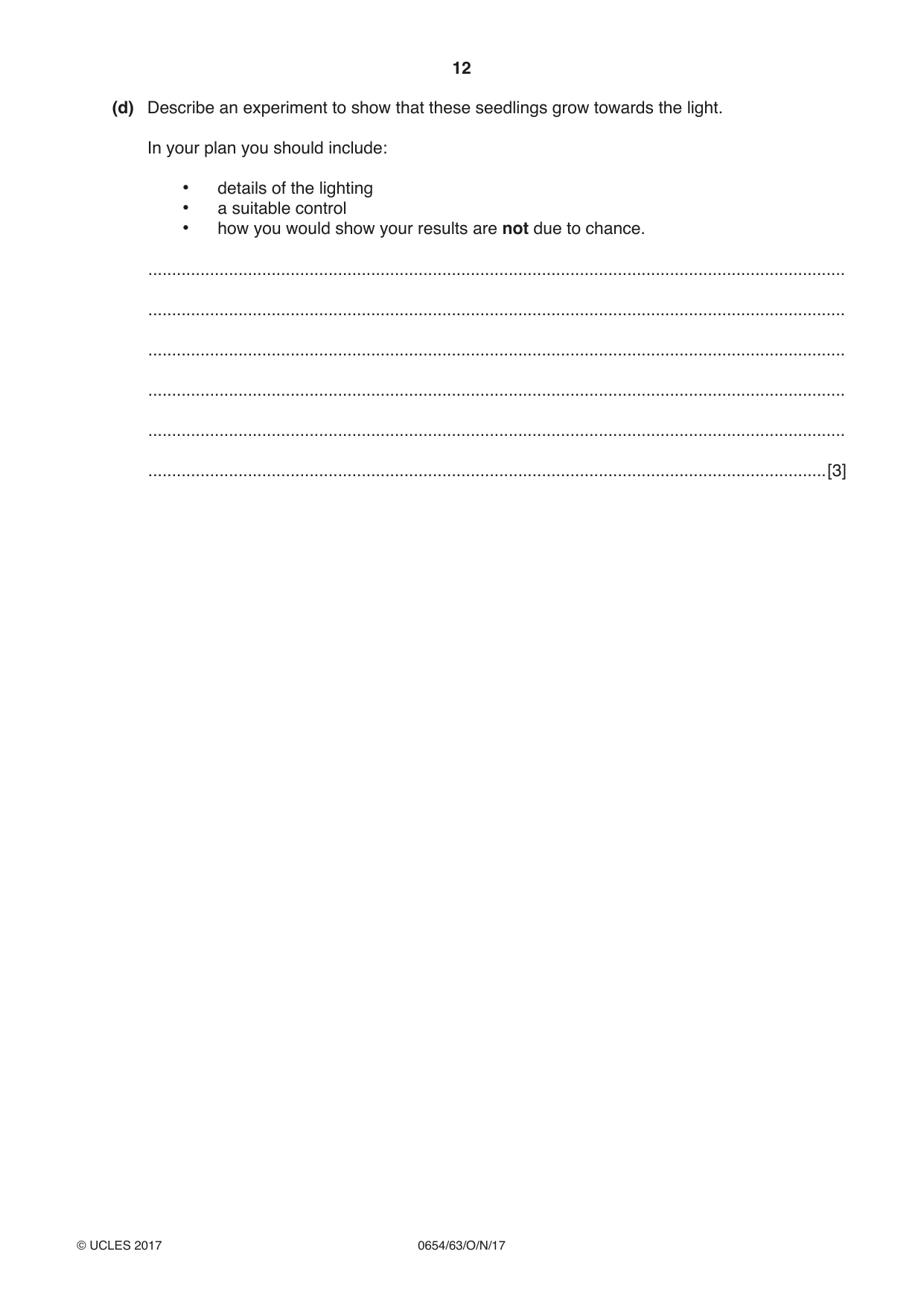 Cambridge IGCSE Sciences - Co-ordinated (Double) 0654 2017 Oct/Nov Paper 6 · Variant 3 question paper, page 12 of 20