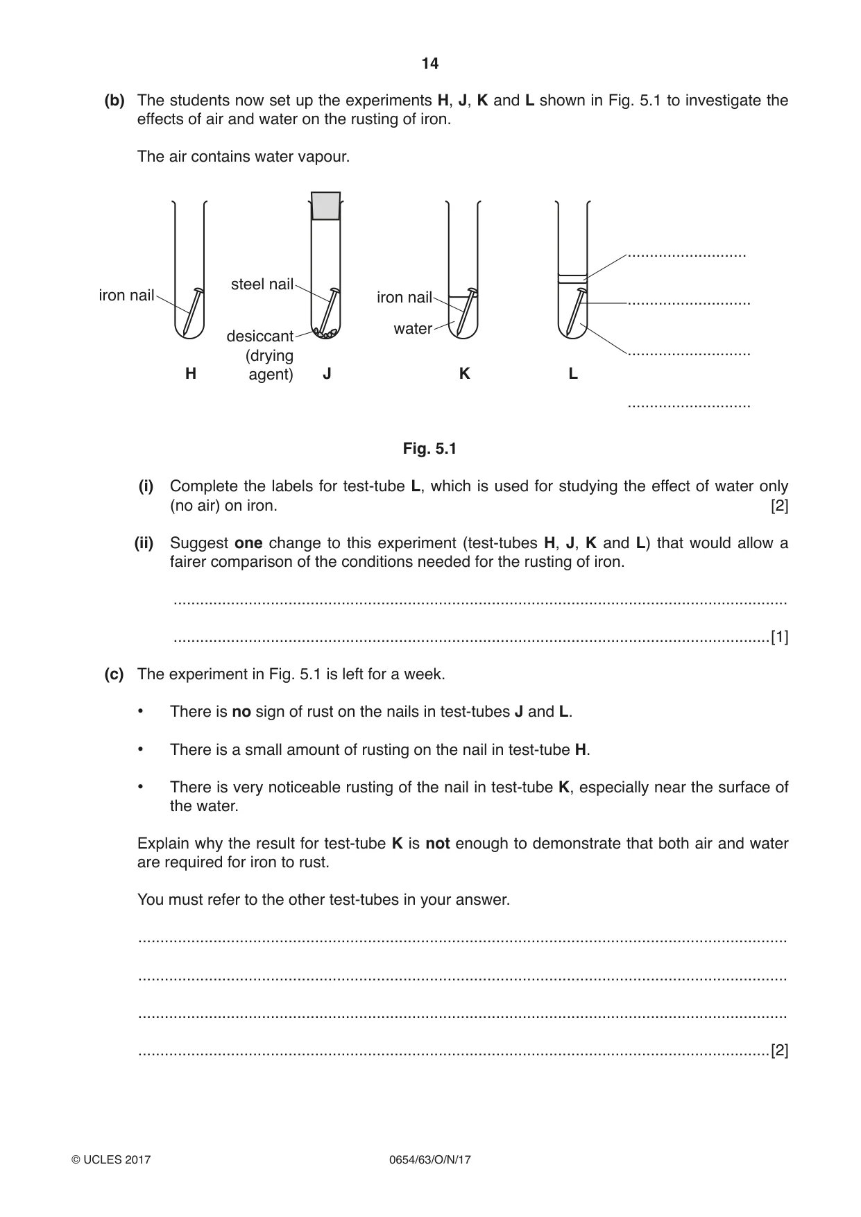 Cambridge IGCSE Sciences - Co-ordinated (Double) 0654 2017 Oct/Nov Paper 6 · Variant 3 question paper, page 14 of 20