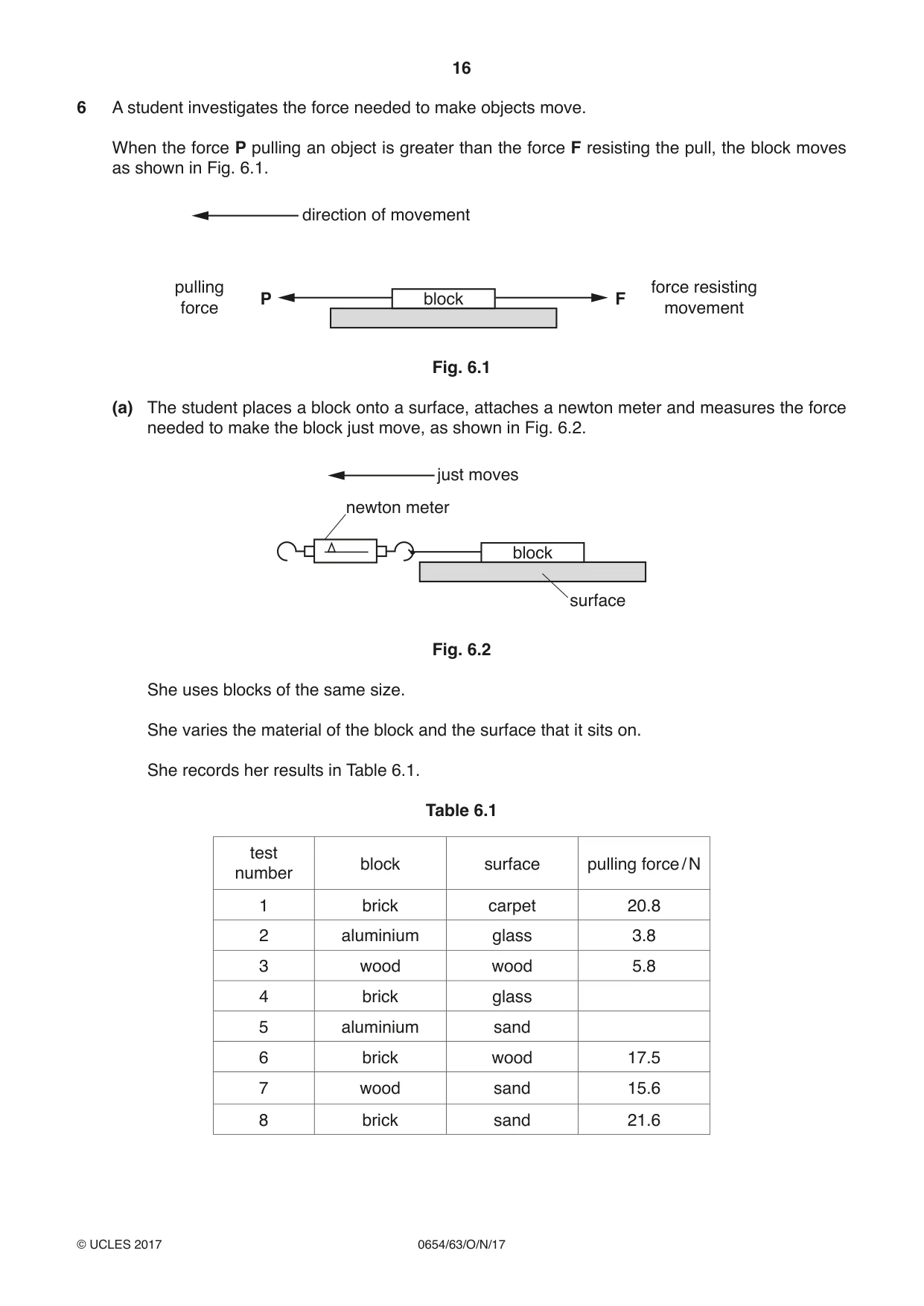 Cambridge IGCSE Sciences - Co-ordinated (Double) 0654 2017 Oct/Nov Paper 6 · Variant 3 question paper, page 16 of 20