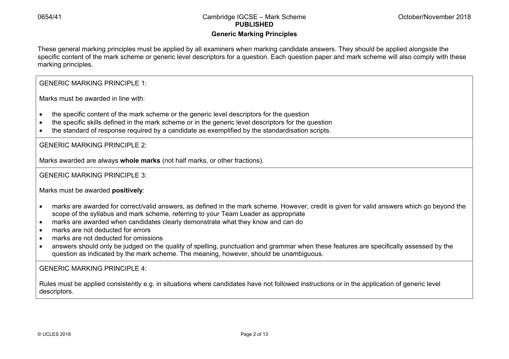 Mark scheme, page 2 of 13