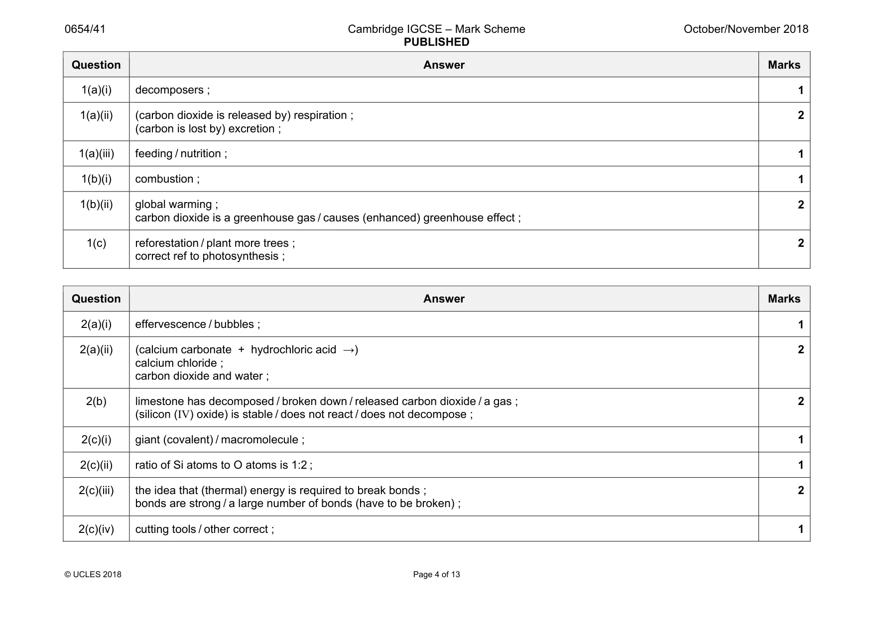Mark scheme, page 4 of 13