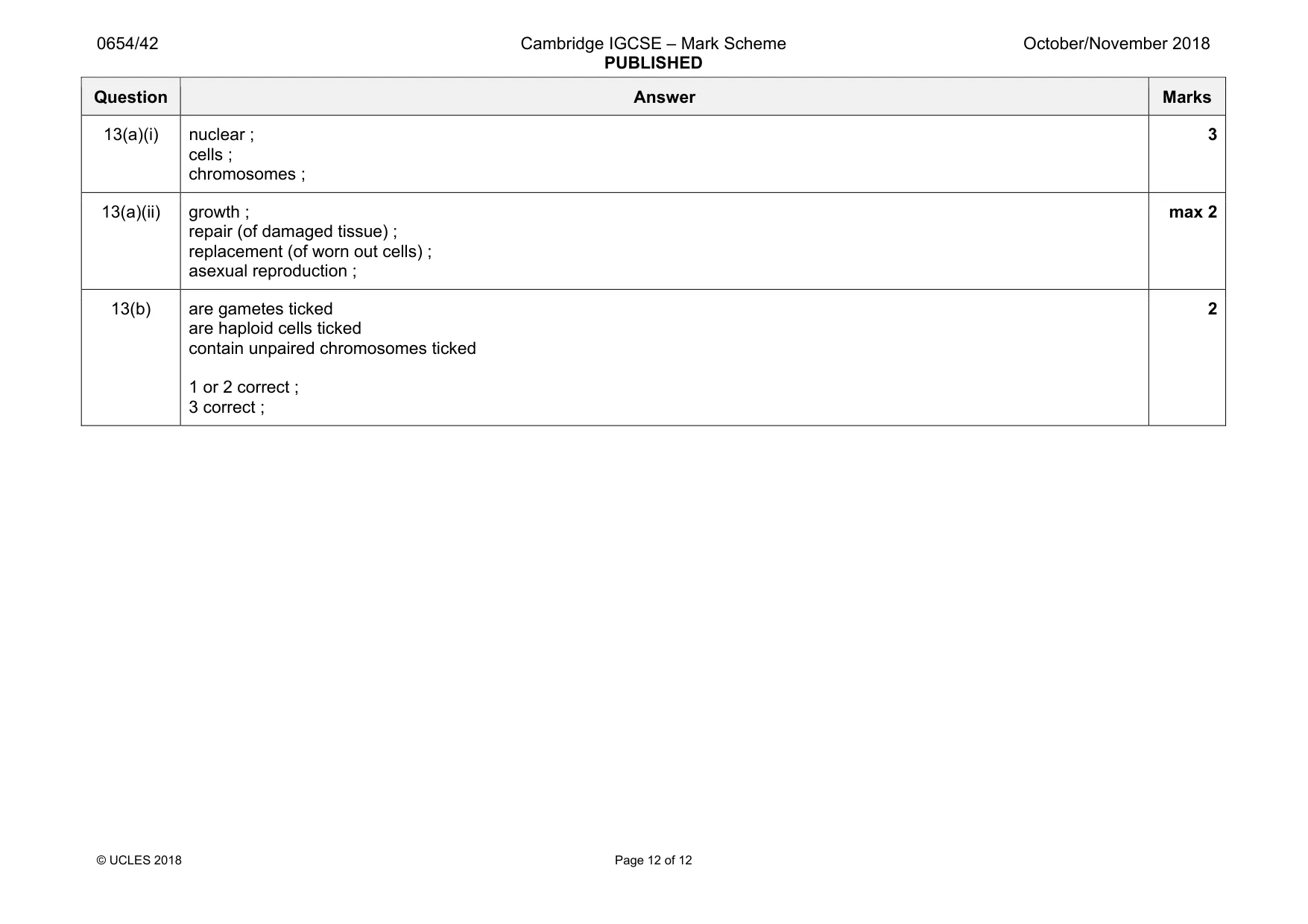 Mark scheme, page 12 of 12