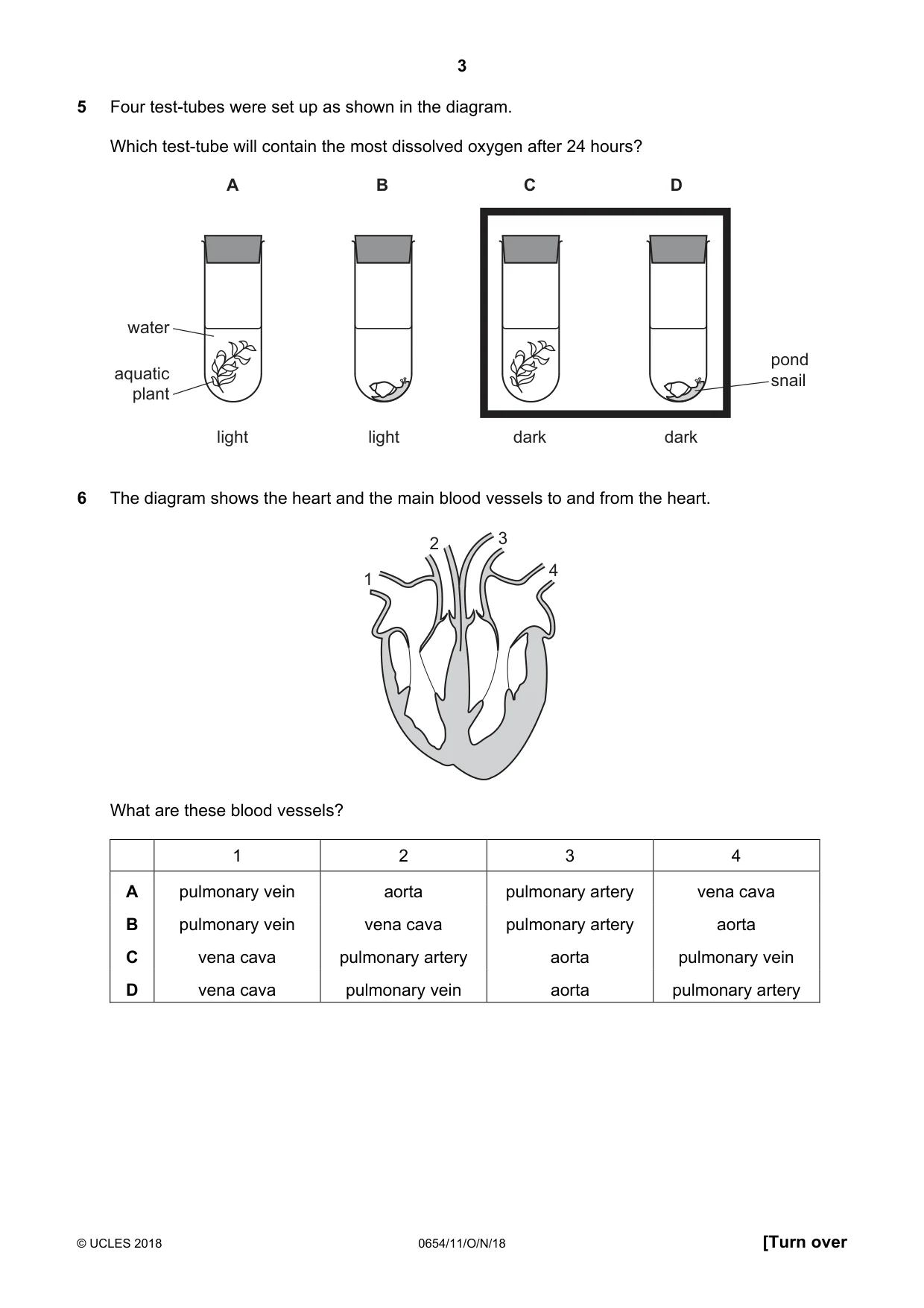 Cambridge IGCSE Sciences - Co-ordinated (Double) 0654 2018 Oct/Nov Paper 1 · Variant 1 question paper, page 3 of 16