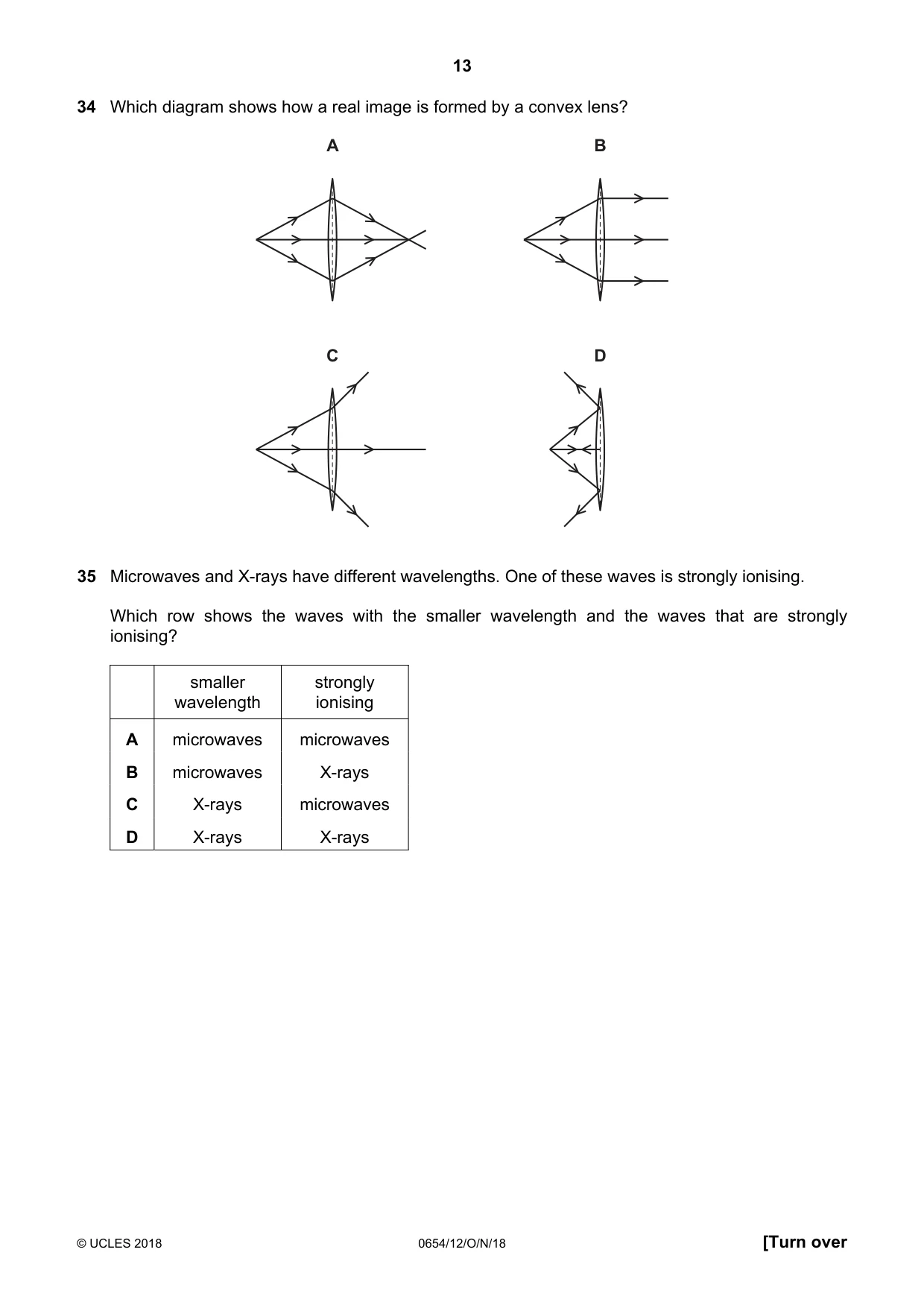 Cambridge IGCSE Sciences - Co-ordinated (Double) 0654 2018 Oct/Nov Paper 1 · Variant 2 question paper, page 13 of 20