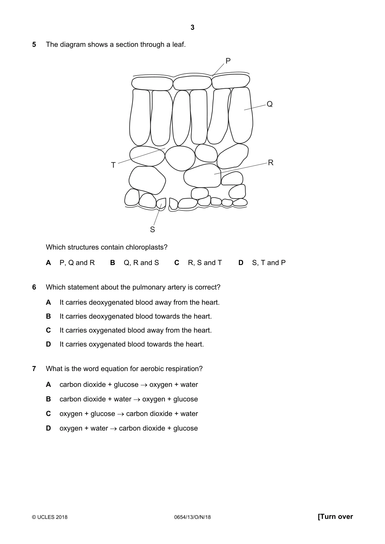 Cambridge IGCSE Sciences - Co-ordinated (Double) 0654 2018 Oct/Nov Paper 1 · Variant 3 question paper, page 3 of 16