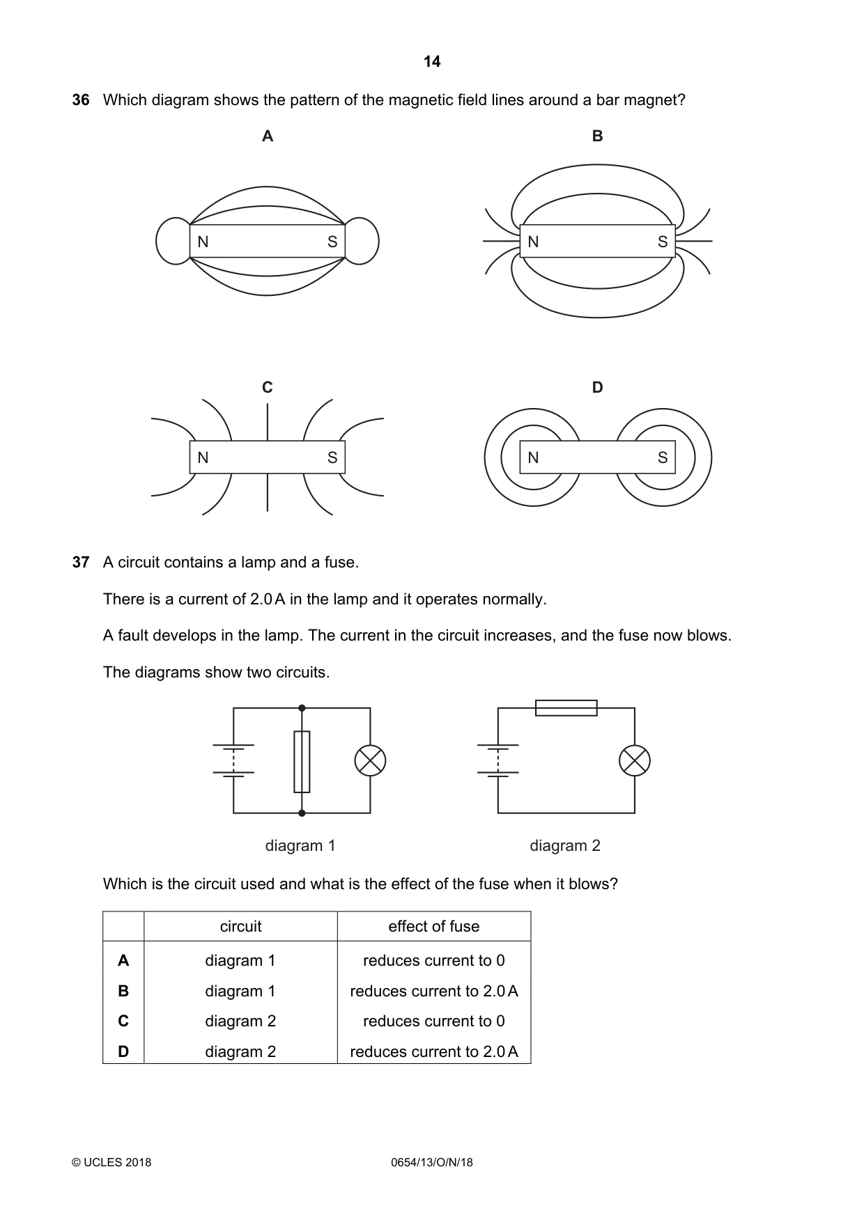 Cambridge IGCSE Sciences - Co-ordinated (Double) 0654 2018 Oct/Nov Paper 1 · Variant 3 question paper, page 14 of 16