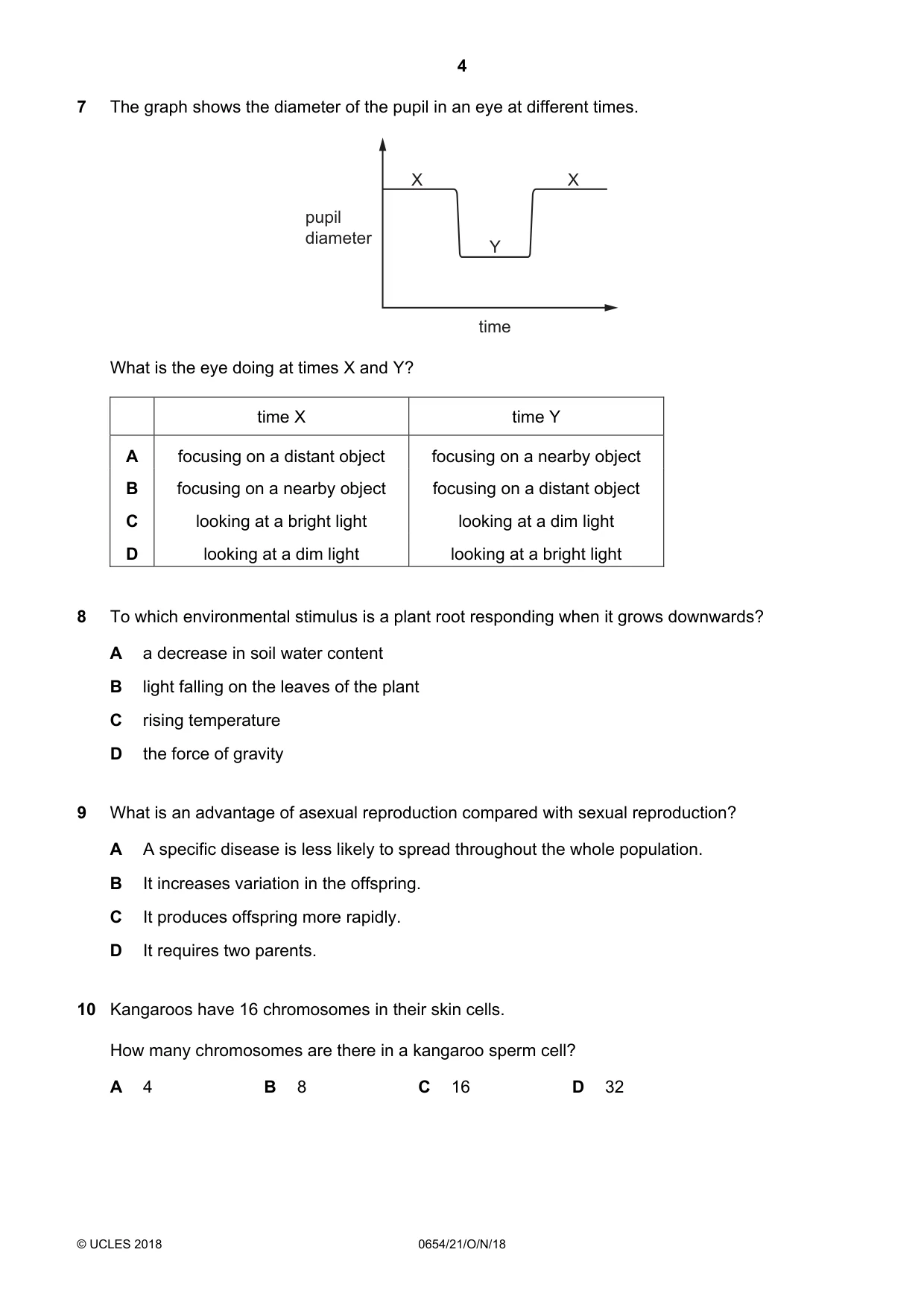 Cambridge IGCSE Sciences - Co-ordinated (Double) 0654 2018 Oct/Nov Paper 2 · Variant 1 question paper, page 4 of 16