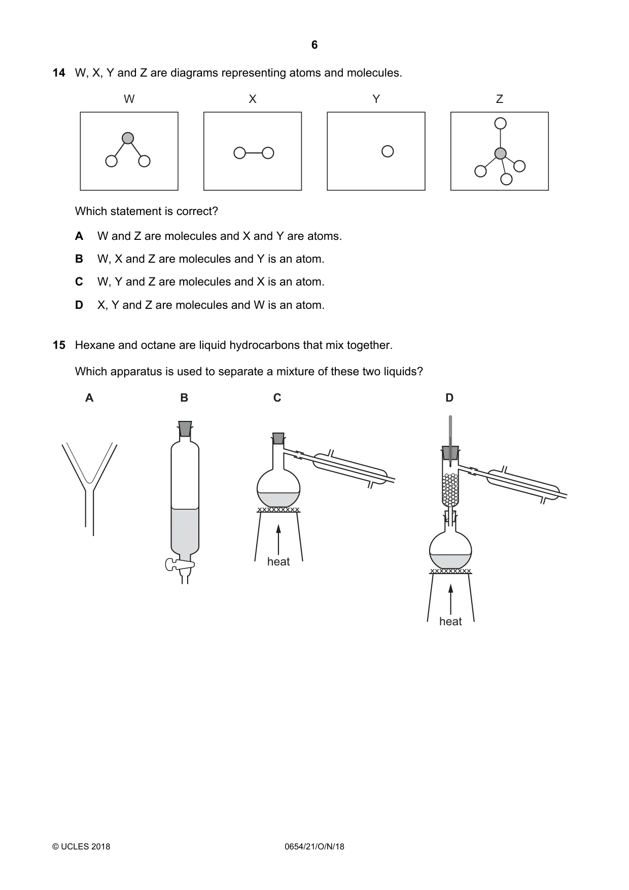 Cambridge IGCSE Sciences - Co-ordinated (Double) 0654 2018 Oct/Nov Paper 2 · Variant 1 question paper, page 6 of 16