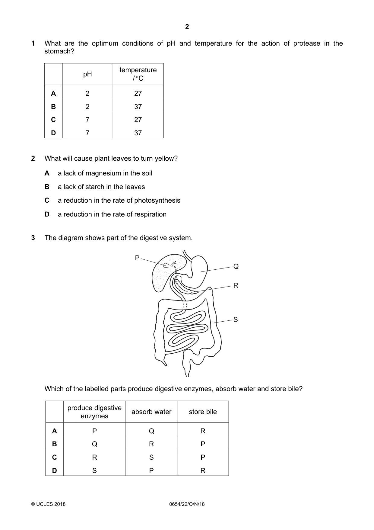 Cambridge IGCSE Sciences - Co-ordinated (Double) 0654 2018 Oct/Nov Paper 2 · Variant 2 question paper, page 2 of 16
