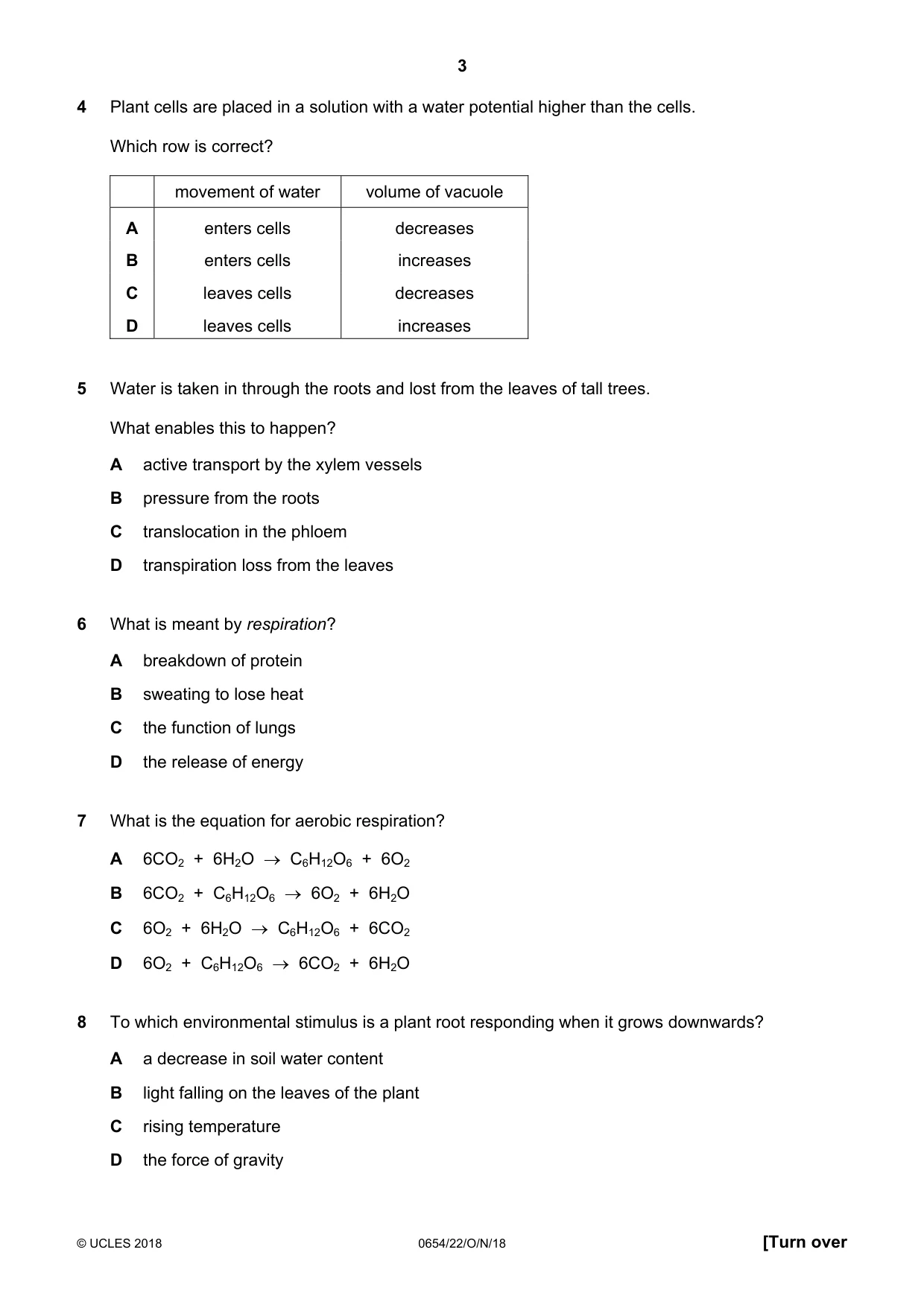 Cambridge IGCSE Sciences - Co-ordinated (Double) 0654 2018 Oct/Nov Paper 2 · Variant 2 question paper, page 3 of 16