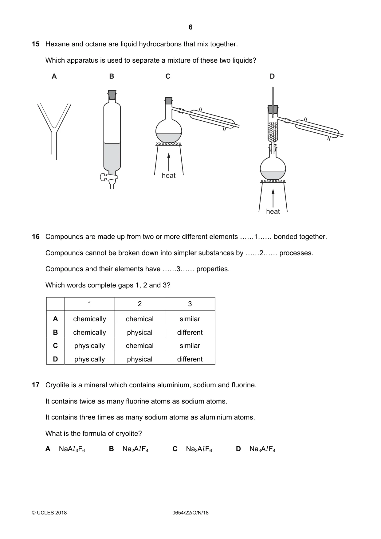 Cambridge IGCSE Sciences - Co-ordinated (Double) 0654 2018 Oct/Nov Paper 2 · Variant 2 question paper, page 6 of 16