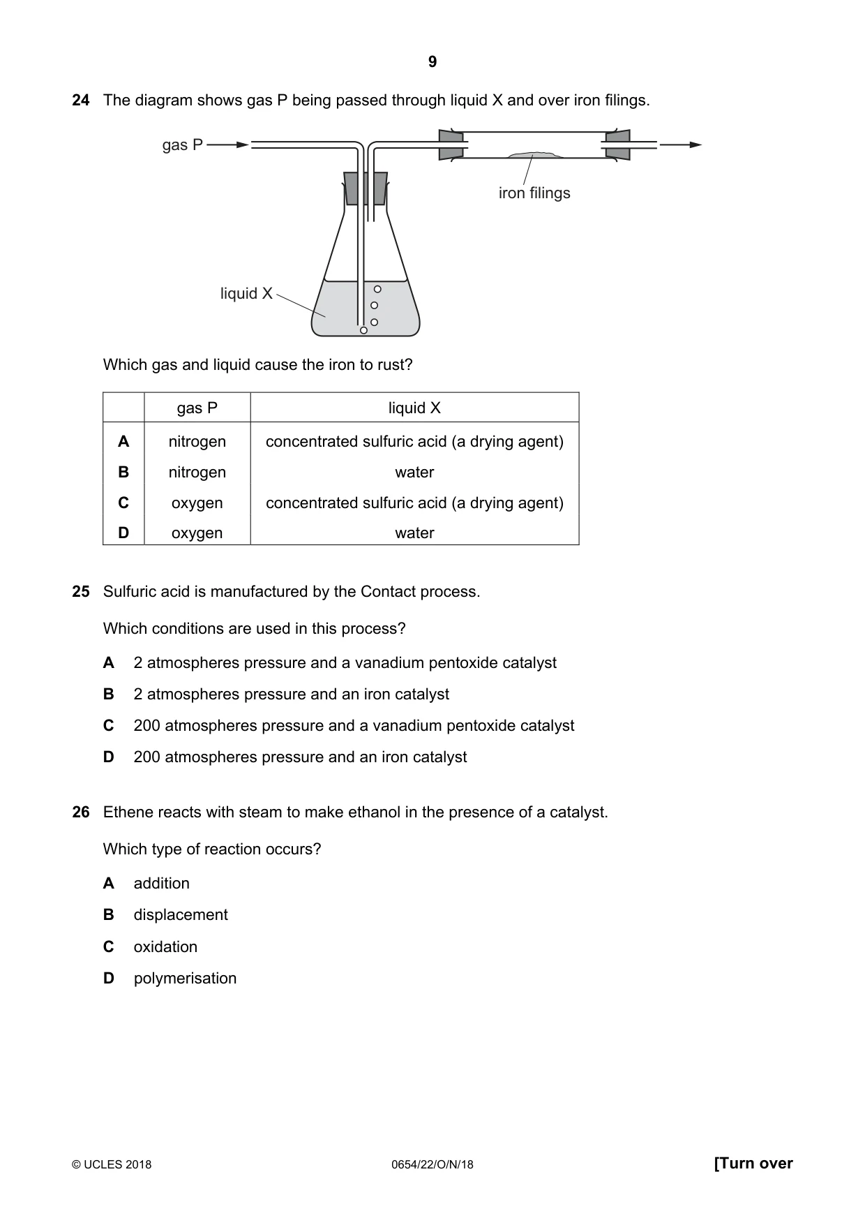 Cambridge IGCSE Sciences - Co-ordinated (Double) 0654 2018 Oct/Nov Paper 2 · Variant 2 question paper, page 9 of 16