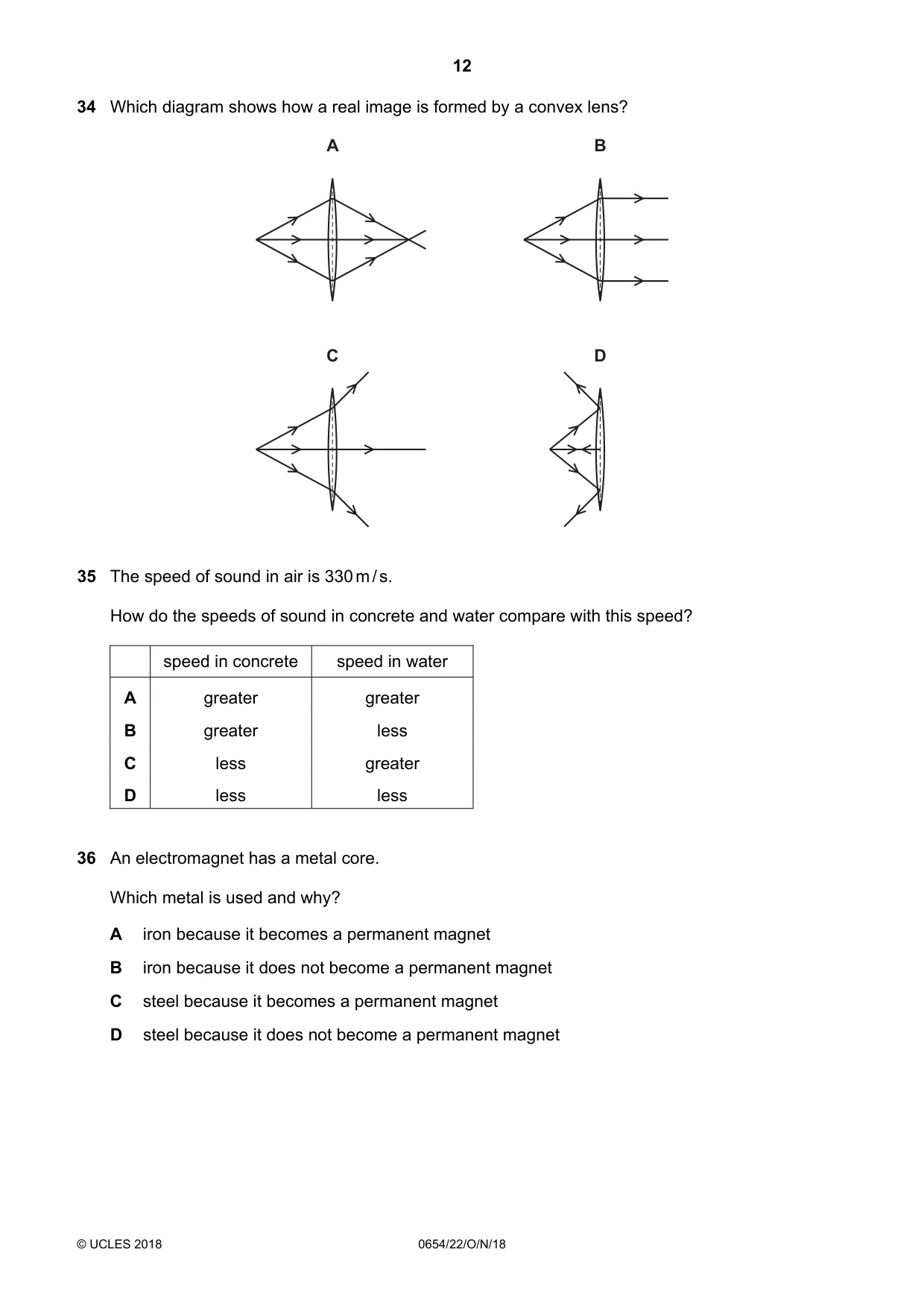 Cambridge IGCSE Sciences - Co-ordinated (Double) 0654 2018 Oct/Nov Paper 2 · Variant 2 question paper, page 12 of 16