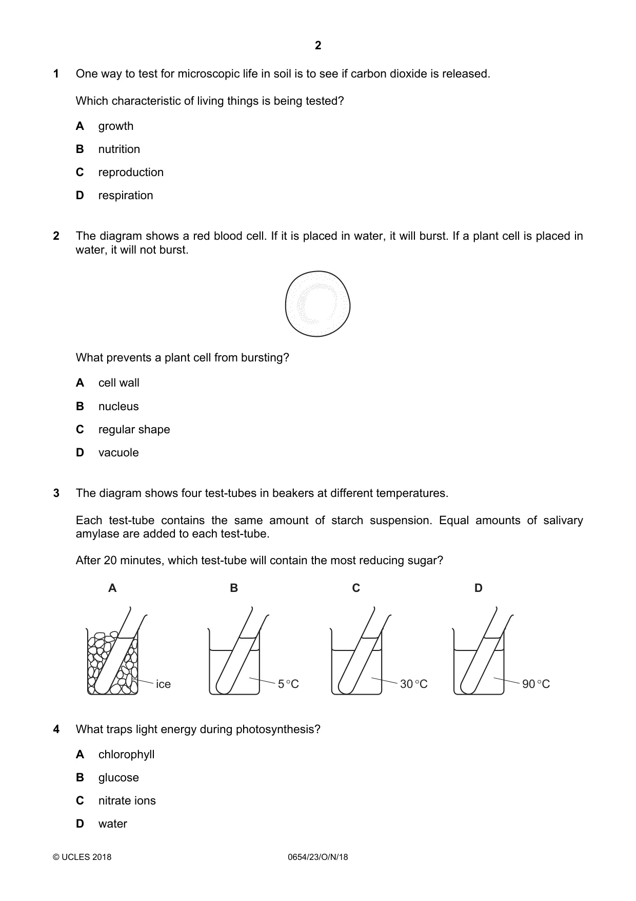 Cambridge IGCSE Sciences - Co-ordinated (Double) 0654 2018 Oct/Nov Paper 2 · Variant 3 question paper, page 2 of 16