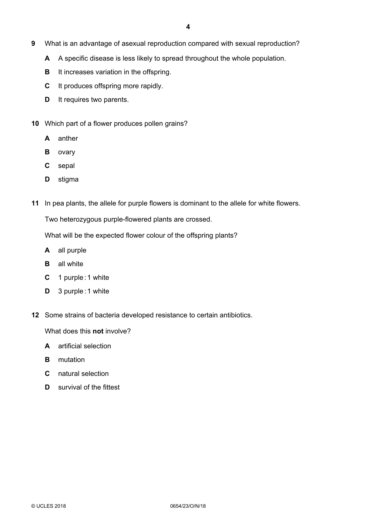 Cambridge IGCSE Sciences - Co-ordinated (Double) 0654 2018 Oct/Nov Paper 2 · Variant 3 question paper, page 4 of 16