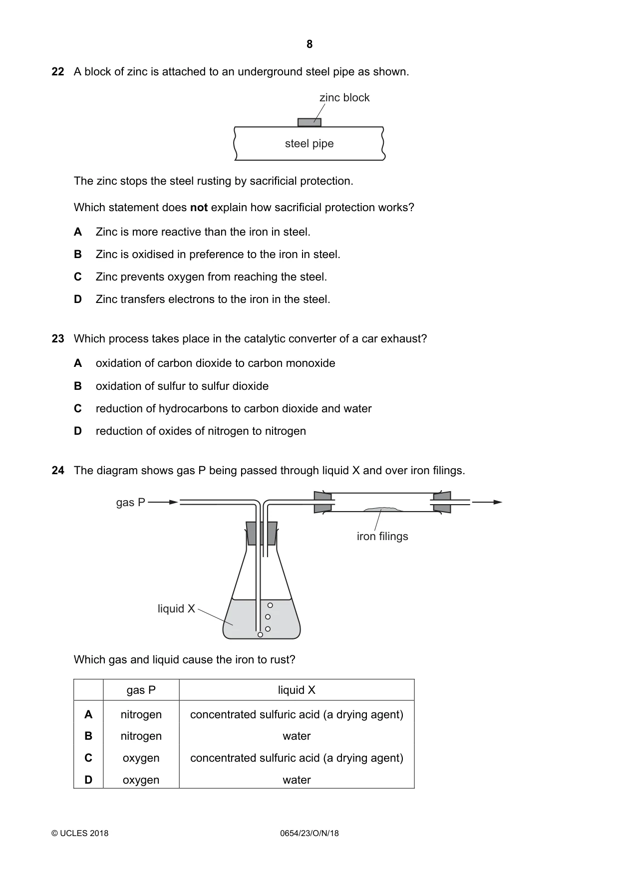Cambridge IGCSE Sciences - Co-ordinated (Double) 0654 2018 Oct/Nov Paper 2 · Variant 3 question paper, page 8 of 16