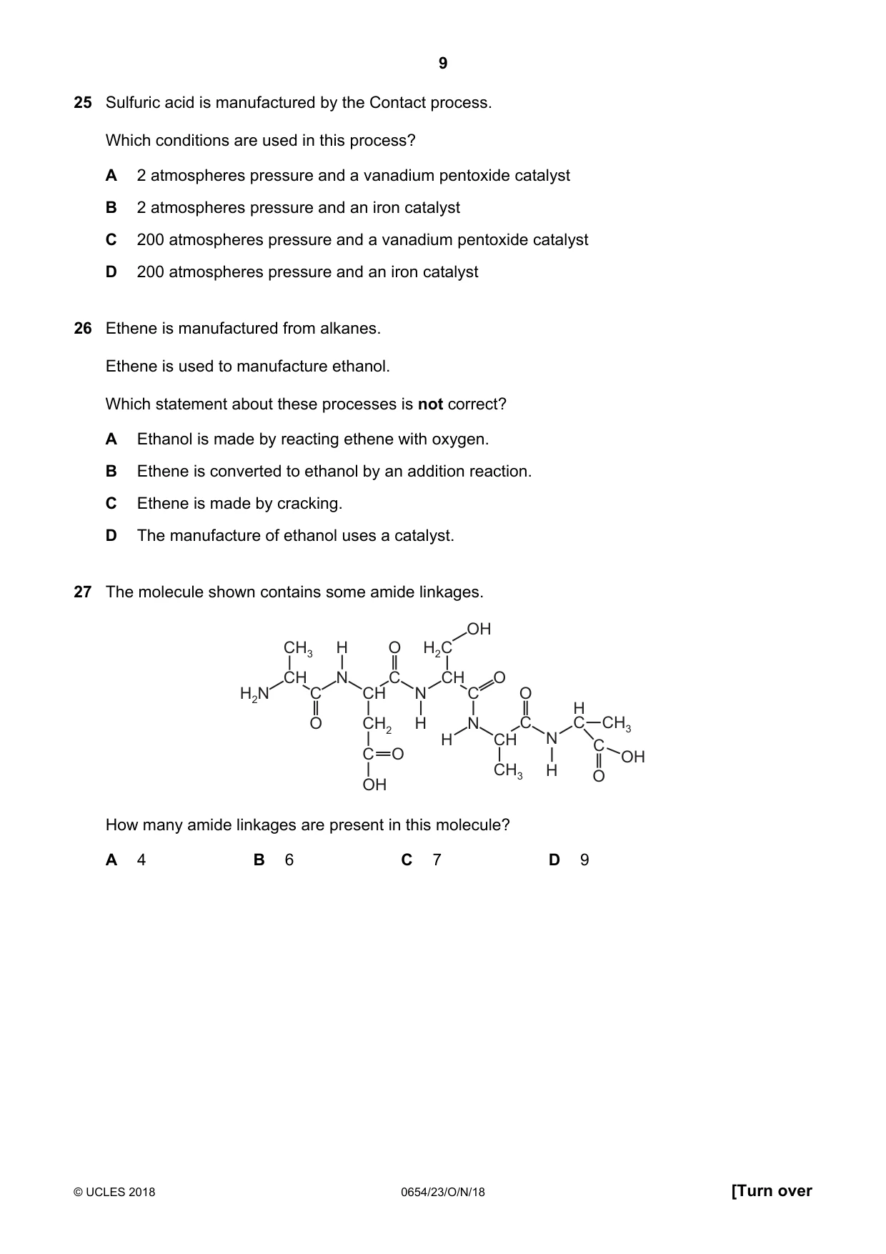 Cambridge IGCSE Sciences - Co-ordinated (Double) 0654 2018 Oct/Nov Paper 2 · Variant 3 question paper, page 9 of 16