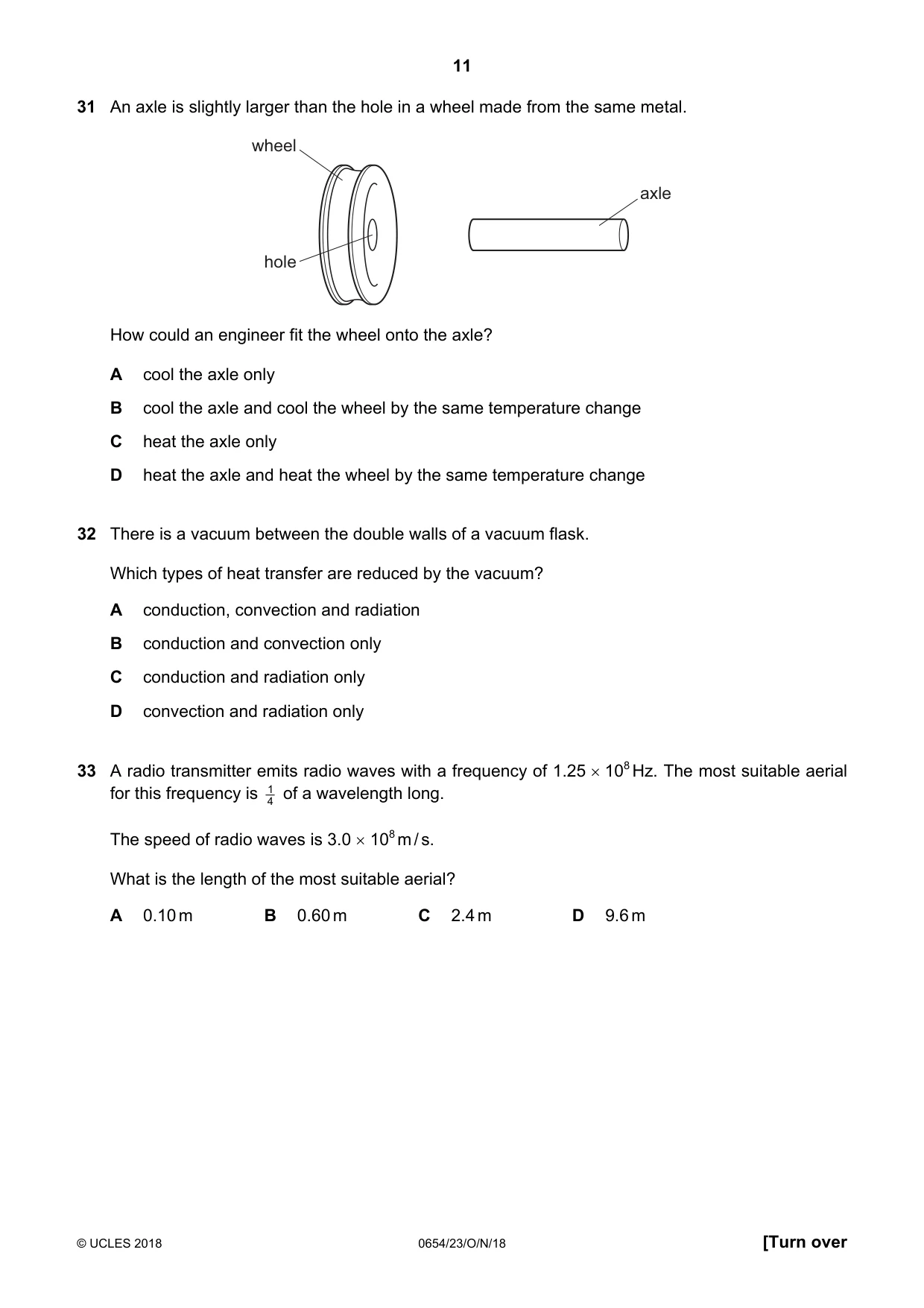Cambridge IGCSE Sciences - Co-ordinated (Double) 0654 2018 Oct/Nov Paper 2 · Variant 3 question paper, page 11 of 16