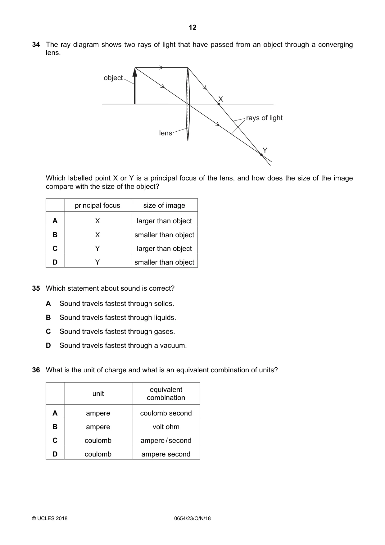 Cambridge IGCSE Sciences - Co-ordinated (Double) 0654 2018 Oct/Nov Paper 2 · Variant 3 question paper, page 12 of 16