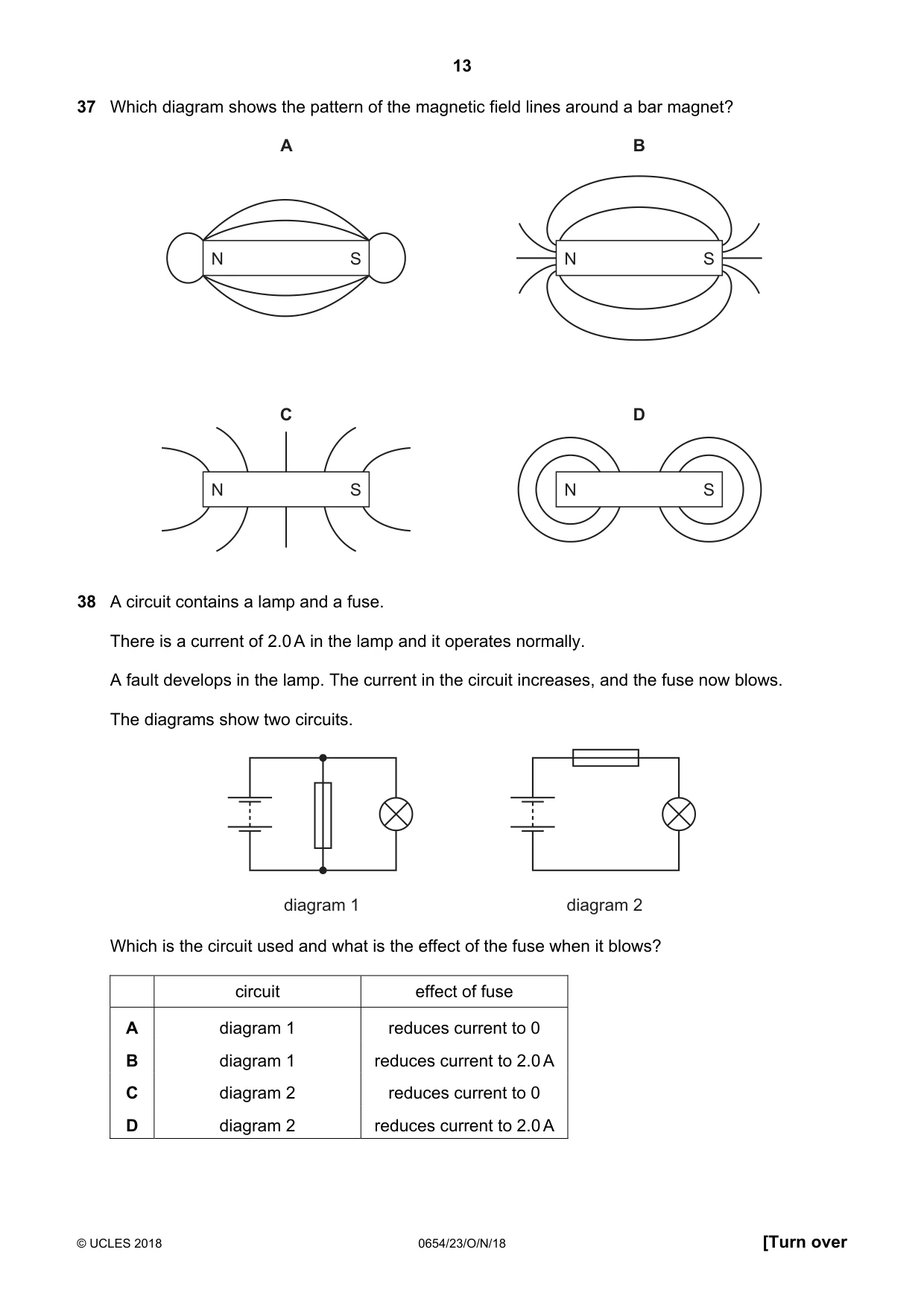 Cambridge IGCSE Sciences - Co-ordinated (Double) 0654 2018 Oct/Nov Paper 2 · Variant 3 question paper, page 13 of 16